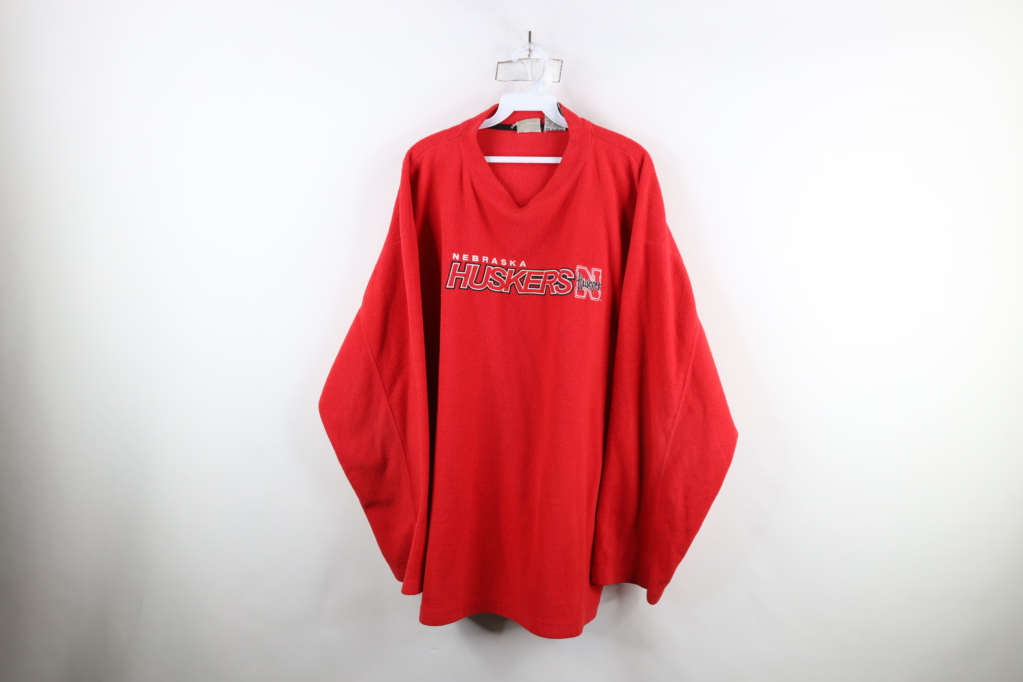 Vintage Vintage 90s University of Nebraska Fleece Sweatshirt Red Size US XXL / EU 58 / 5 - 1 Thumbnail