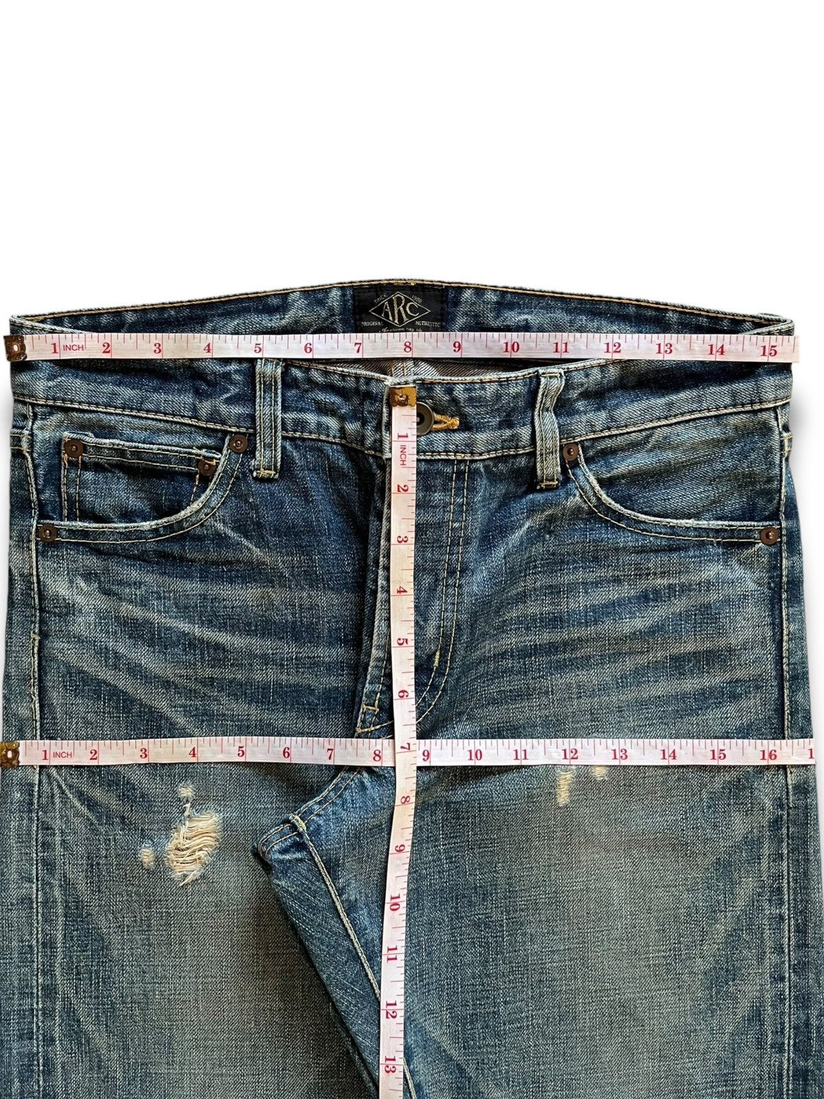Japanese Brand Japanese Brand selvedge mud wash jeans Size US 31 - 12 Thumbnail