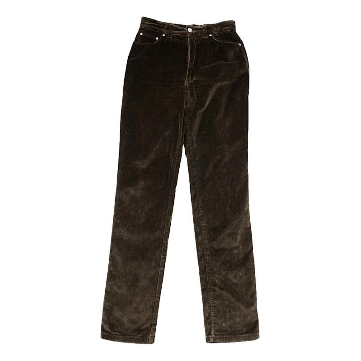 Versace Brown Velvet Trouser Size 27" / US 4 / IT 40 - 1 Thumbnail