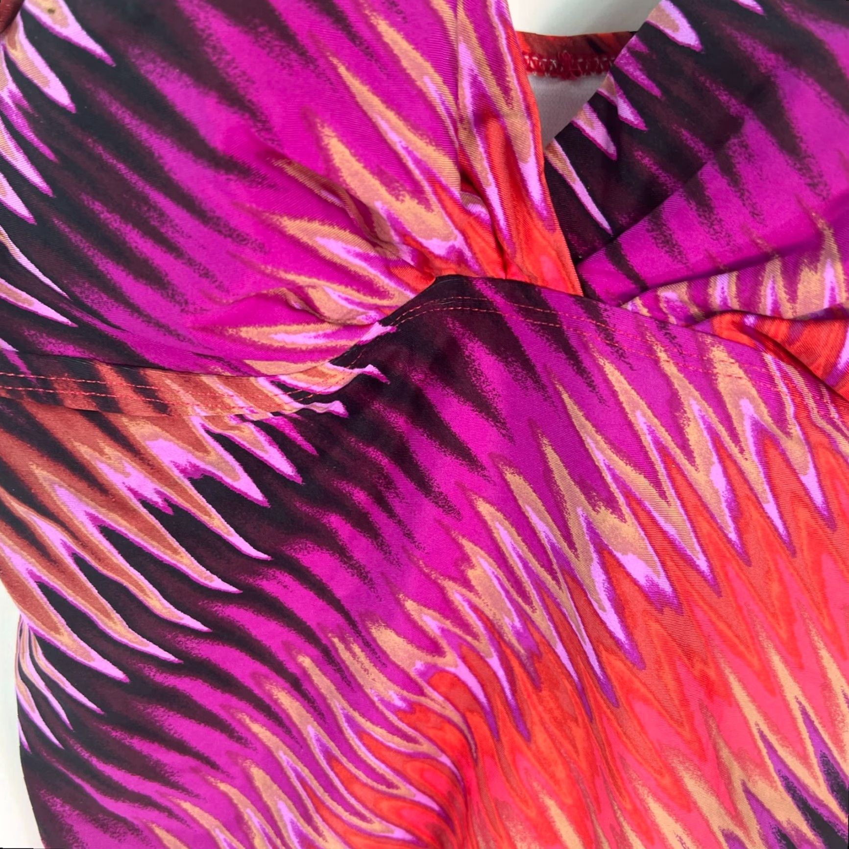 Vintage Dana Buchman Misses Geometric Print Padded Purple Pink Multi Tankini Top Women Size 10 Size L / US 10 / IT 46 - 2 Thumbnail