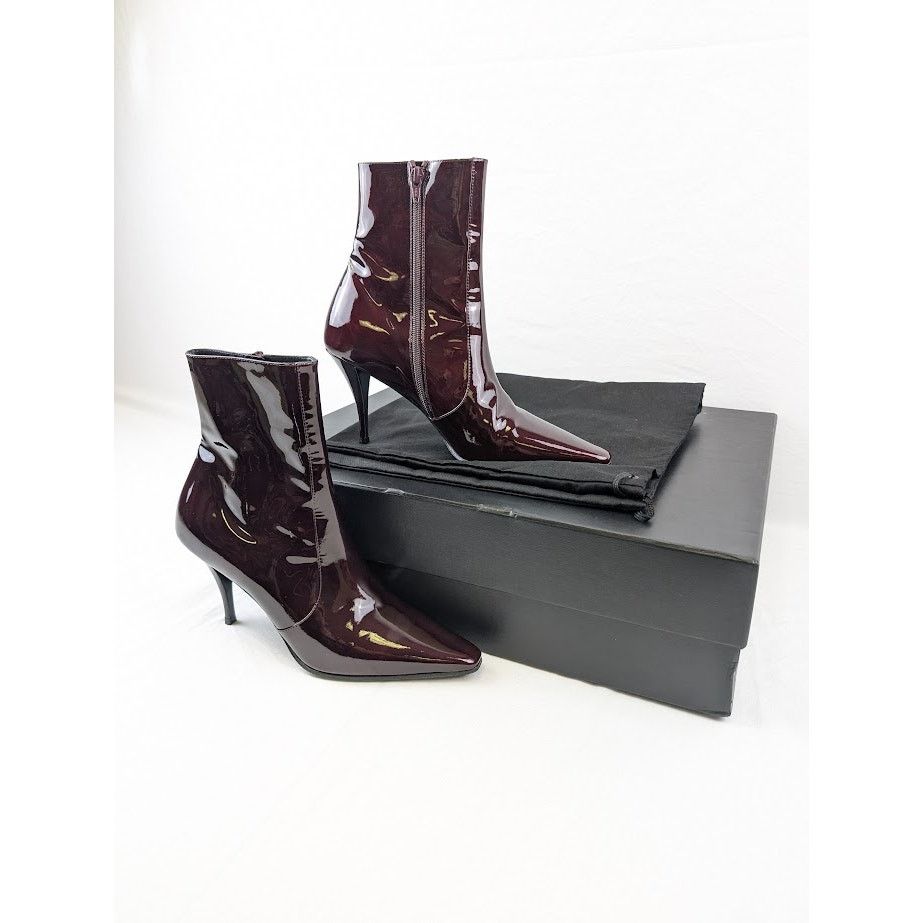 Saint Laurent Paris o1rshd1 Ziggy 90 Zipped Boots in Deep Bordeaux Size US 8 / EU 41 - 18 Thumbnail