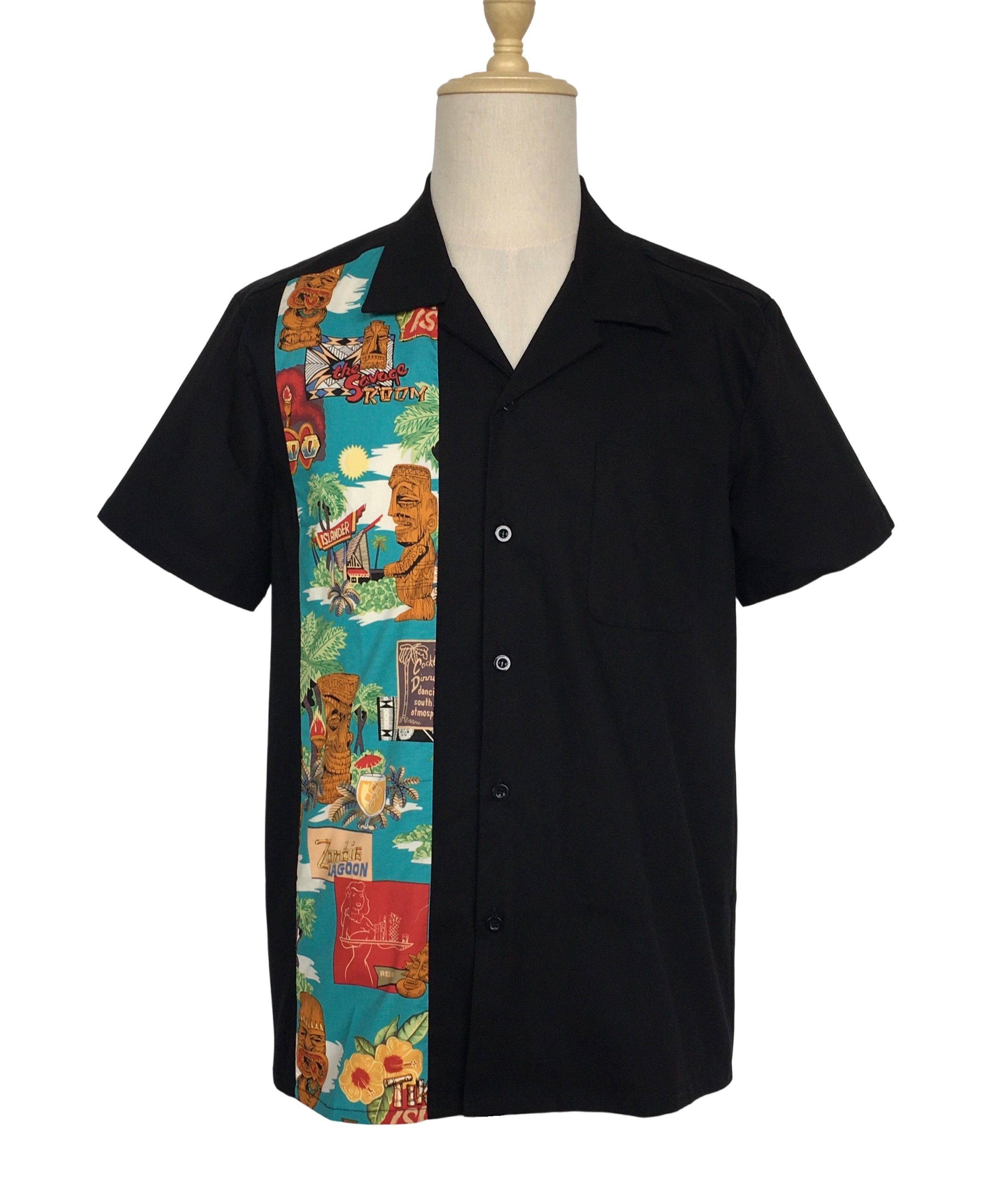Other Black Contrast Floral Easter Hawaiian Bowling Shirts Size US L / EU 52-54 / 3 - 1 Thumbnail