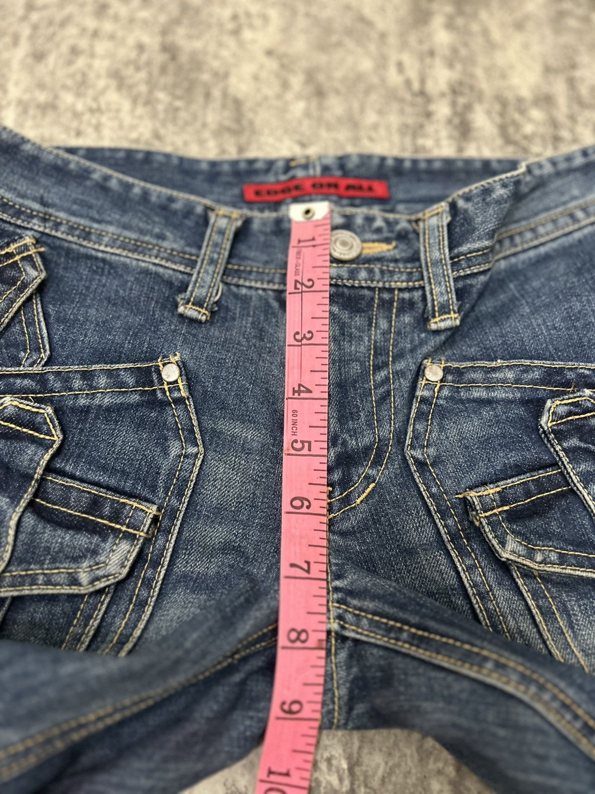 If Six Was Nine Vintage Edge Rupert Multi Pocket Flare Jeans Size US 29 - 21 Thumbnail