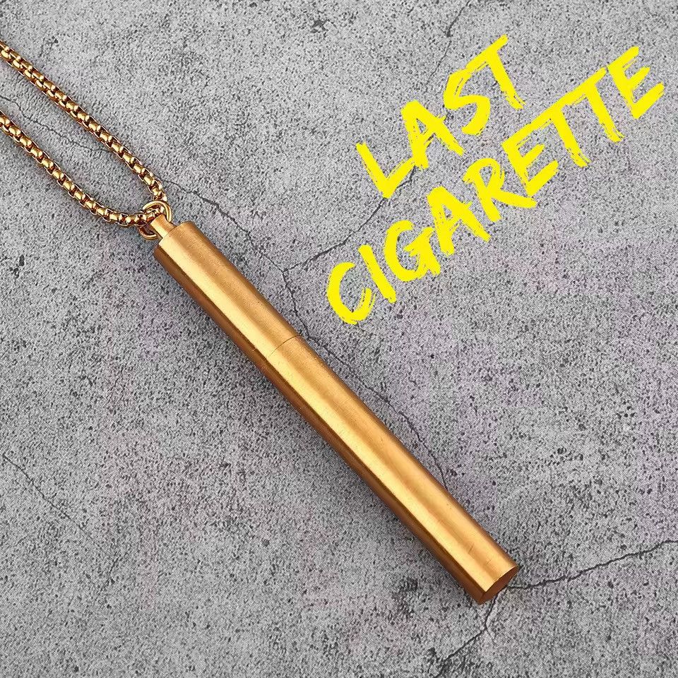 Jewelry Stainless Steel Cigarette Holder Pendant Necklace Size ONE SIZE - 4 Thumbnail