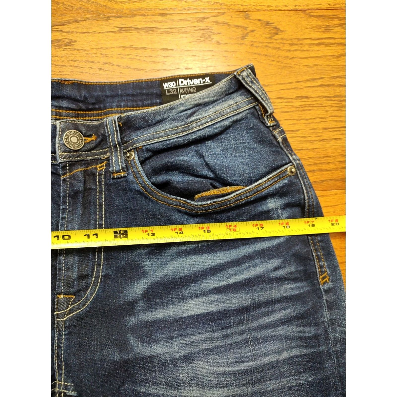Buffalo David Bitton VINTAGE Buffalo David Bitton Driven-X Basic Straight Stretch Denim Jeans Mens Tag 30x32 Size US 30 / EU 46 - 7 Thumbnail