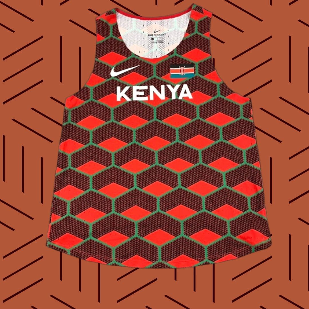 Nike Kenya Tank Top Singlet Womens Large Red Aeroswift Training Running Shirt