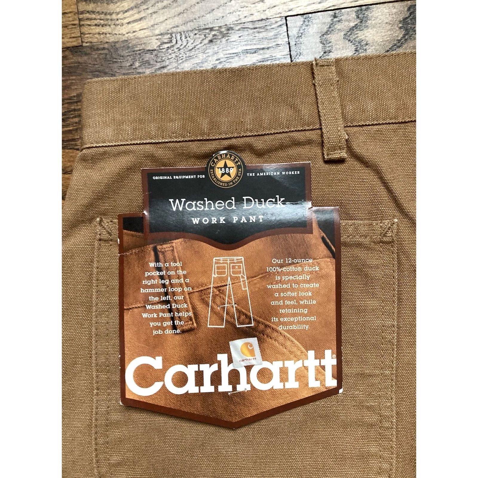 Carhartt VINTAGE Carhartt Pants Mens 46x30 Dungaree Brown Canvas Workwear Carpenter Straight Inseam 30 USA Washed Duck B11 BRN Size US 30 / EU 46 - 4 Thumbnail