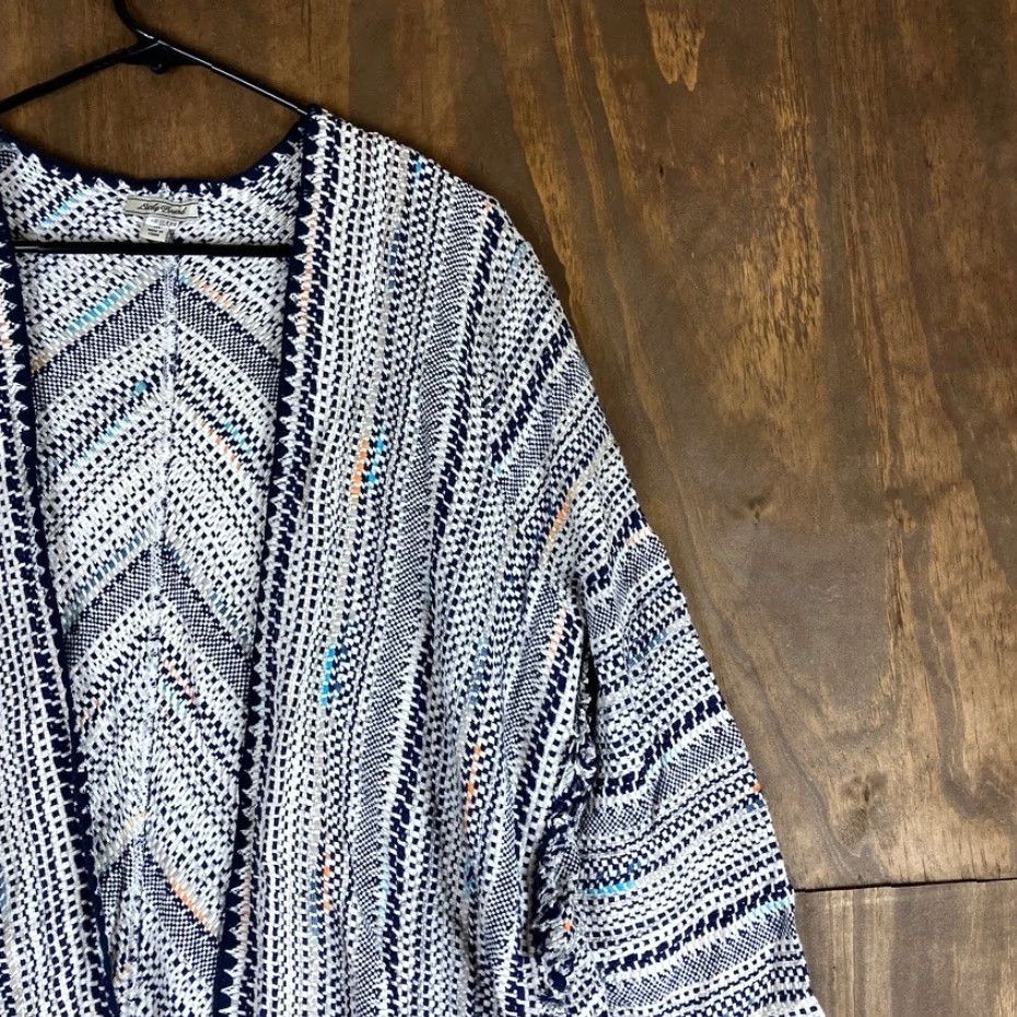 Lucky Brand Lucky Brand Womens Sweater Cardigan Multicolor Stripe Open Front Fringe Knit M Size M / US 6-8 / IT 42-44 - 5 Thumbnail