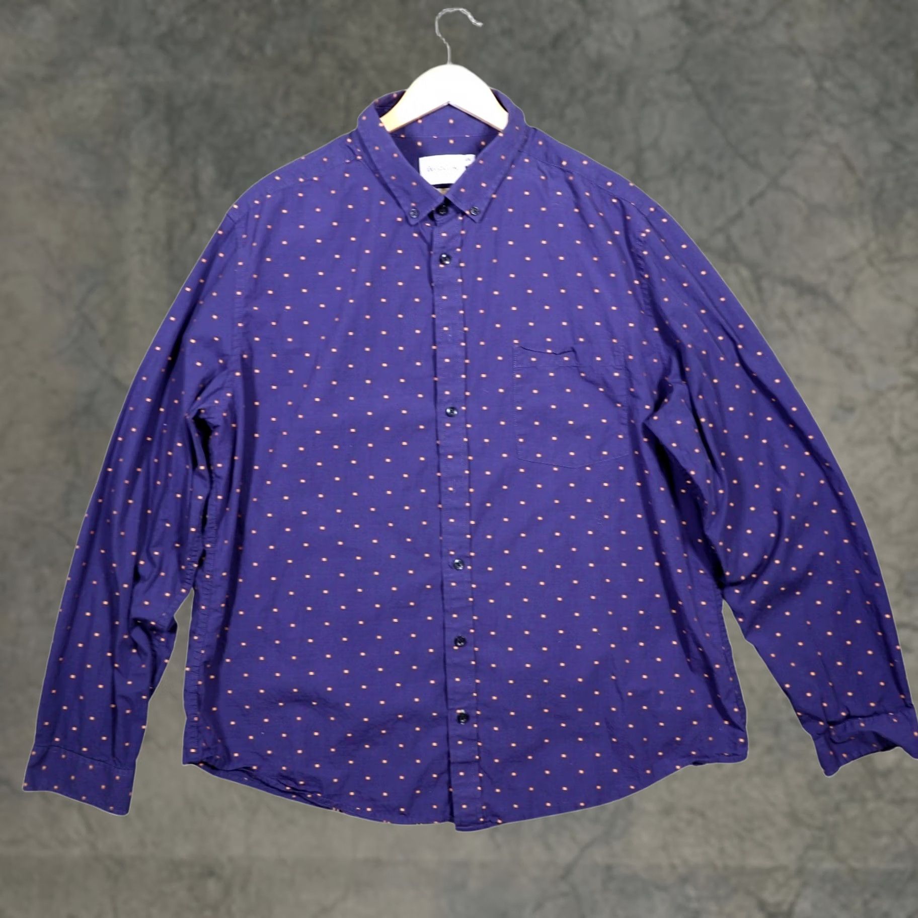 Vintage Goodfellow Co Mens Long Sleeve Button Down Shirt Purple Small Dot Print XXL Size US XXL / EU 58 / 5 - 1 Thumbnail