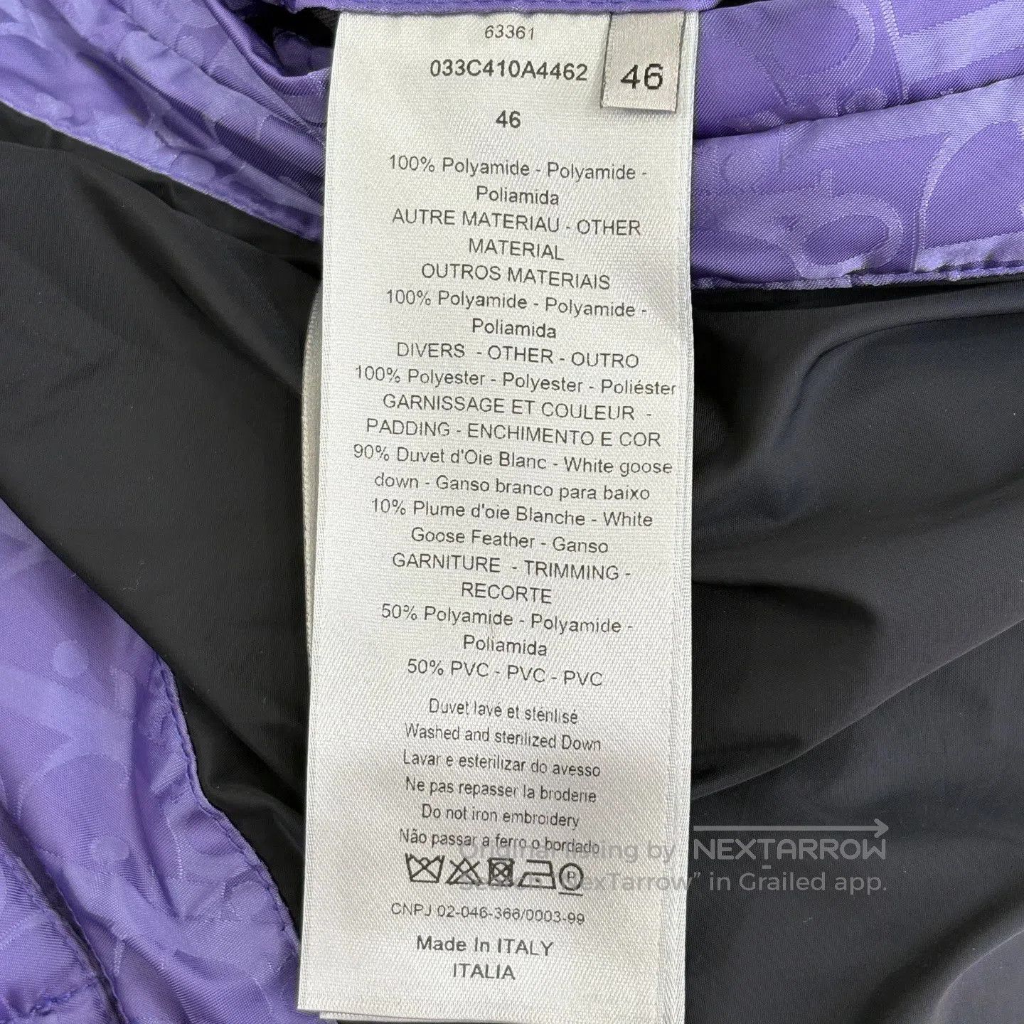 Dior Dior size46 Purple vintage-style logo down jacket Size US S / EU 44-46 / 1 - 4 Thumbnail