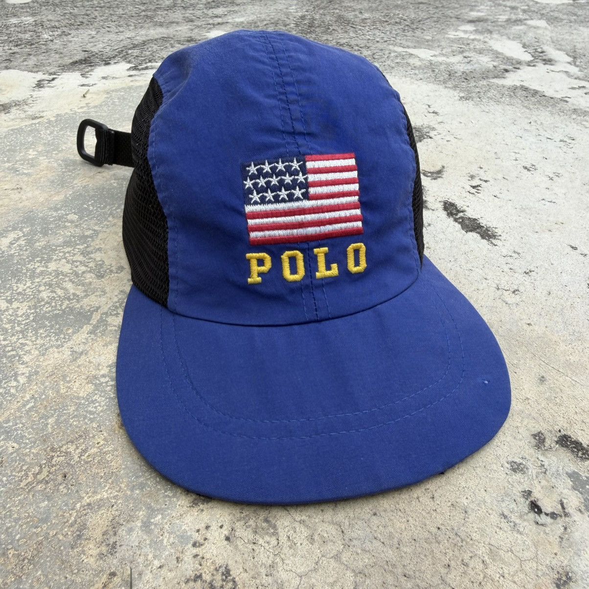 Polo Ralph Lauren Rare 90’s Polo Ralph Lauren USA flag Mesh nylon camp cap Size ONE SIZE - 3 Thumbnail
