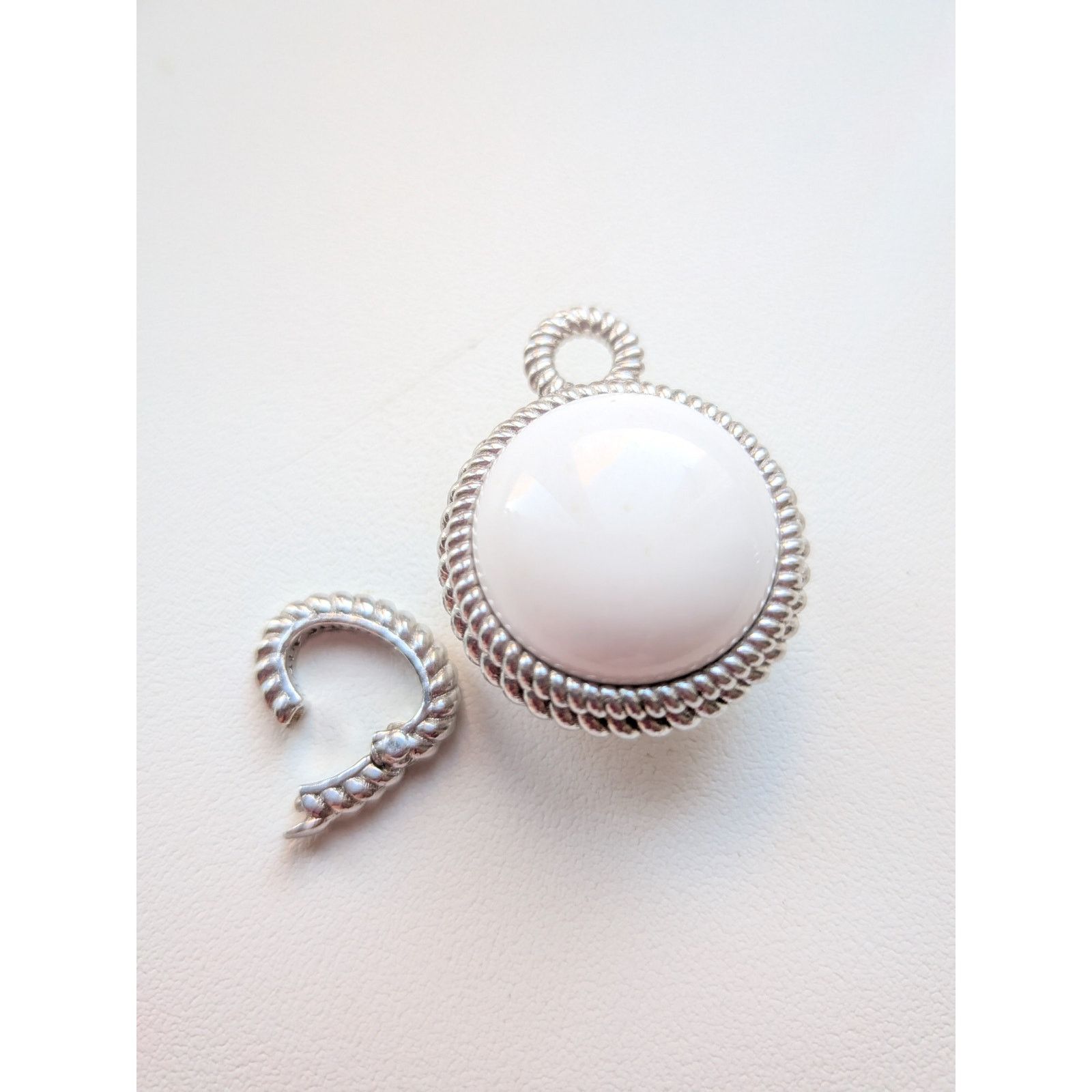 Judith Ripka Judith Ripka White Agate Charm Pendant in Sterling Silver Size ONE SIZE - 4 Thumbnail
