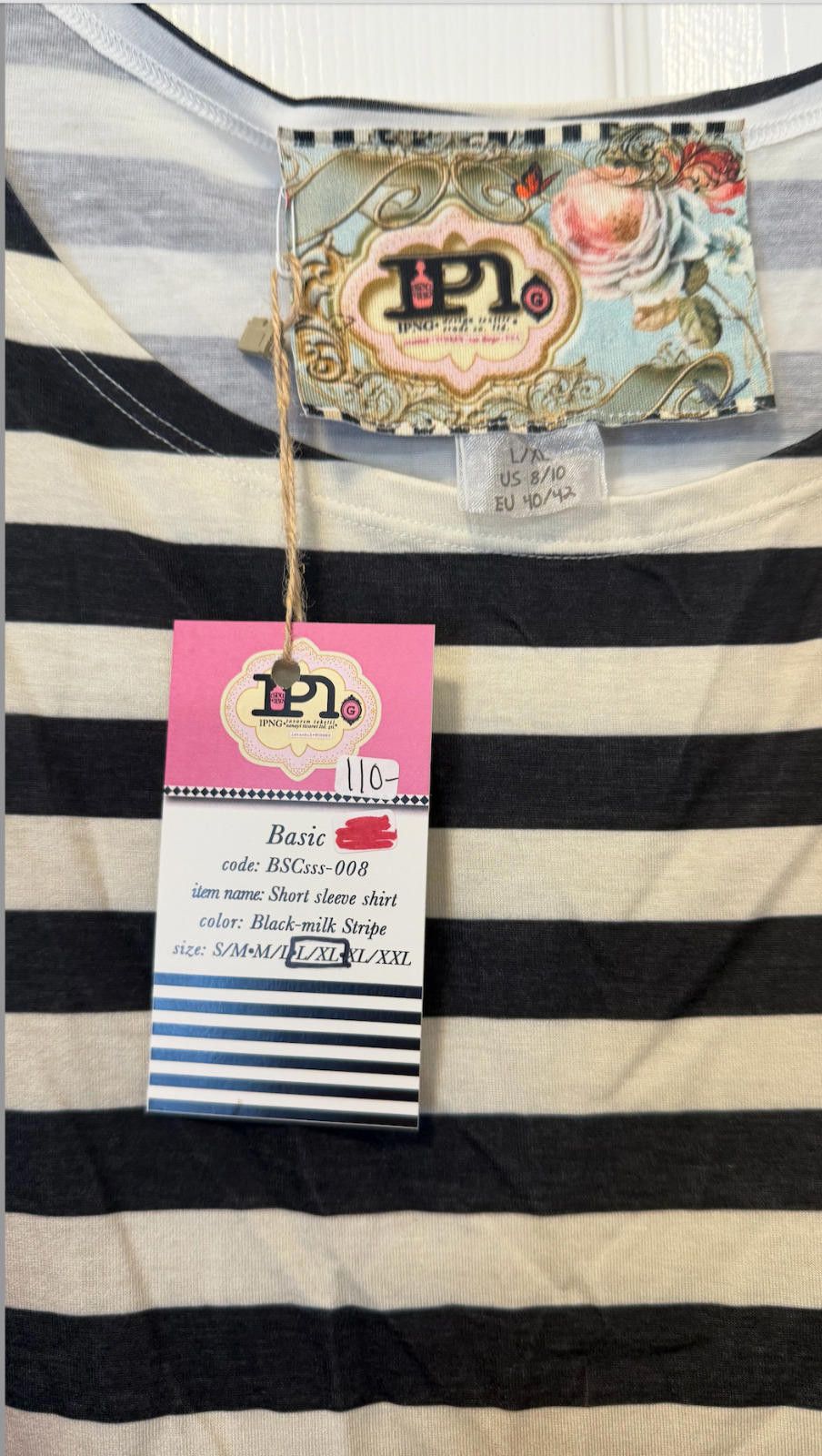 Other IPNG Black Milk Stripe Short Sleeve Top L/XL NWT Size L / US 10 / IT 46 - 2 Thumbnail