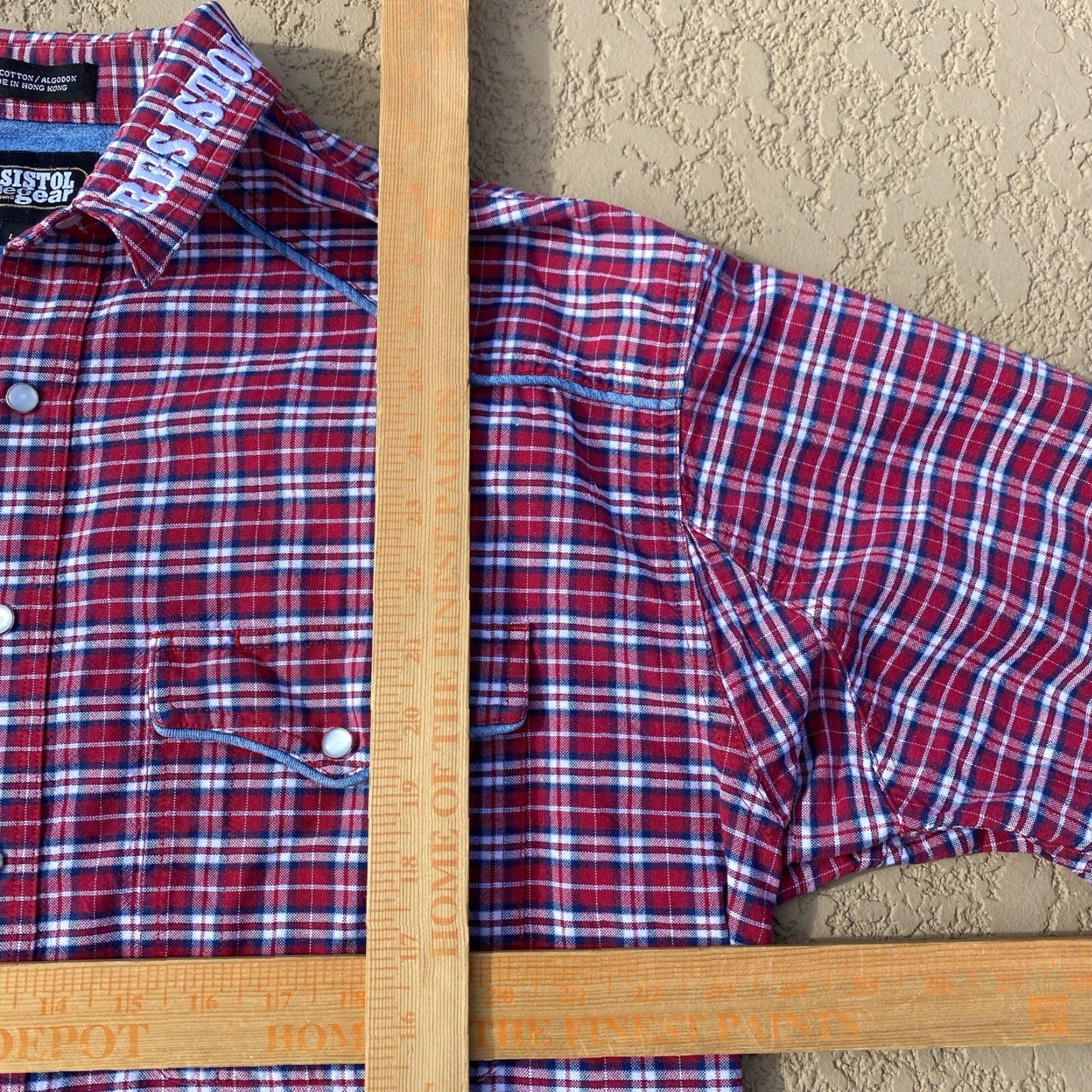 Vintage Resistol Rodeo Gear Shirt Mens Large Plaid Long Sleeve Western Cowboy Pearl Snap Button-Up Collared Cowboy Western Mens L Blue Size US L / EU 52-54 / 3 - 6 Thumbnail