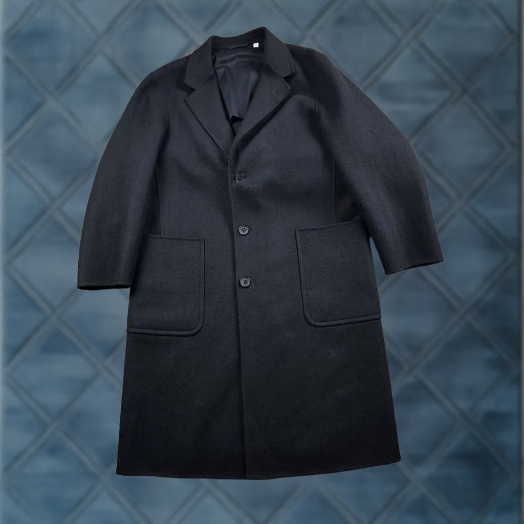 Uniqlo Uniqlo U Double Faced Overcoat Mens S Black Wool Blend Pockets 3 Button Long Coat Pattern Solid Size US S / EU 44-46 / 1 - 1 Thumbnail