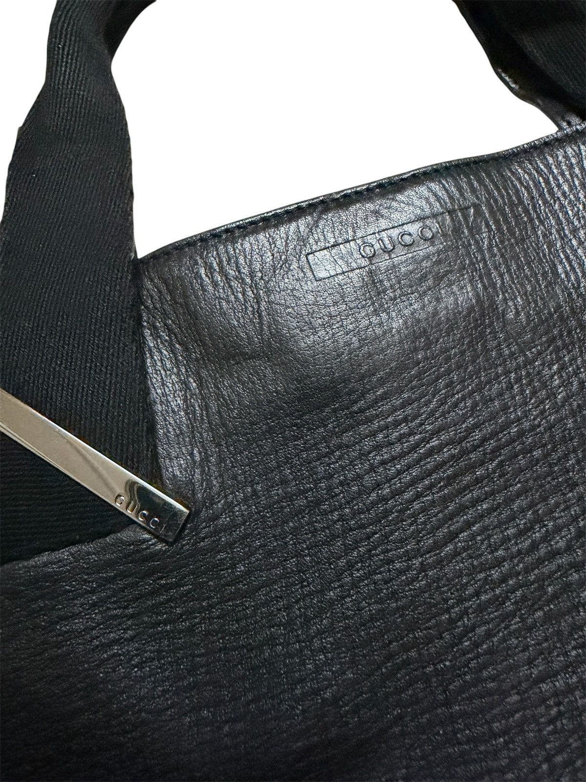 Gucci Authentic Gucci Balck Leather Tote Bag Size ONE SIZE - 3 Thumbnail