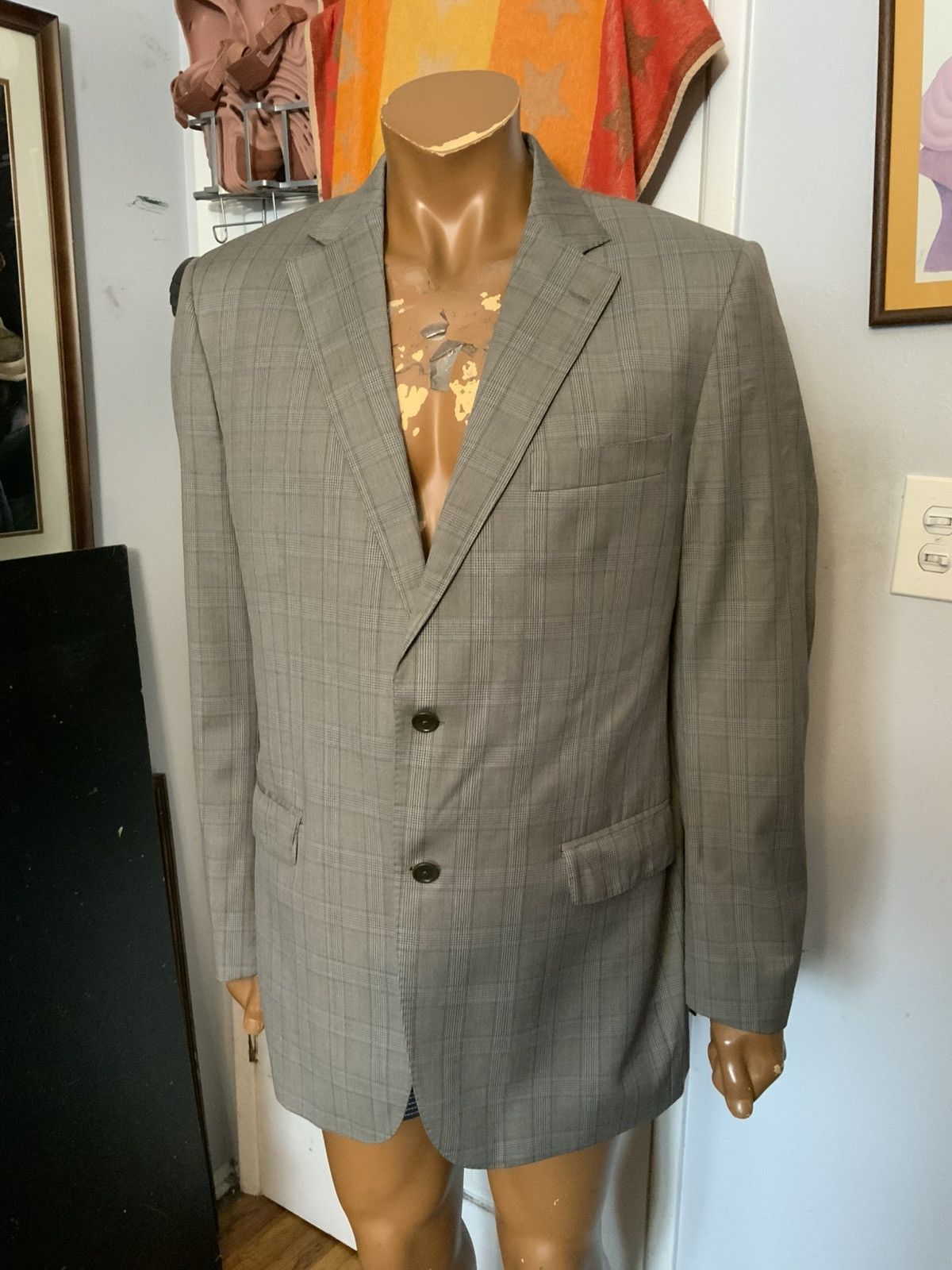 Other Sartoria Ruggiero Reda Super 110s Wool Plaid Blazer Jacket Size 46R - 8 Thumbnail