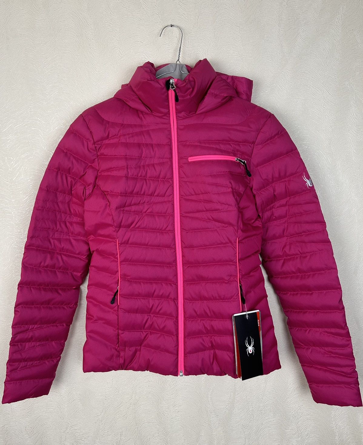 Spyder Spyder Pink Timeless Down Hooded Windproof Ski Jacket Size XS / US 0-2 / IT 36-38 - 1 Thumbnail