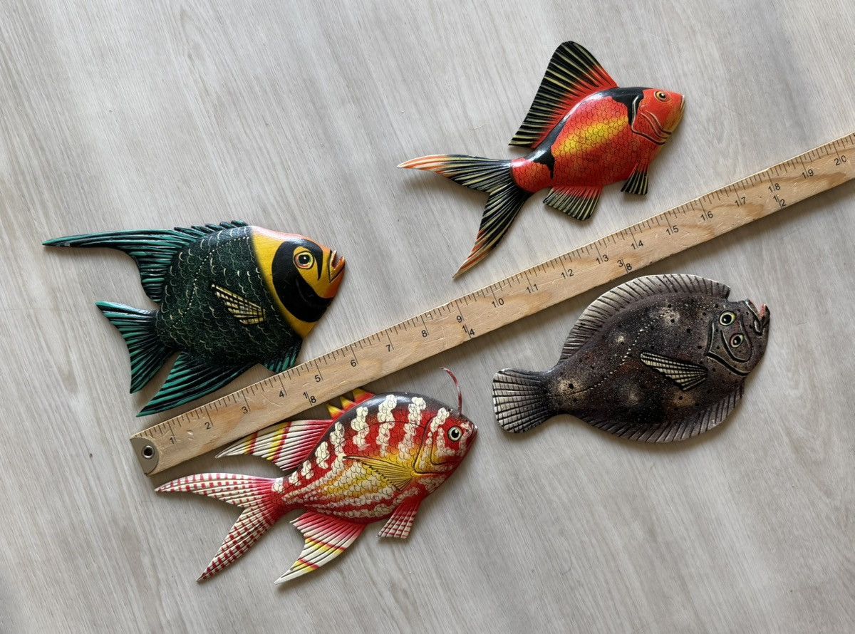 Vintage Vintage 70s 80s Handcrafted Wooden Tropical Fish Tiki Boho Size ONE SIZE - 6 Thumbnail