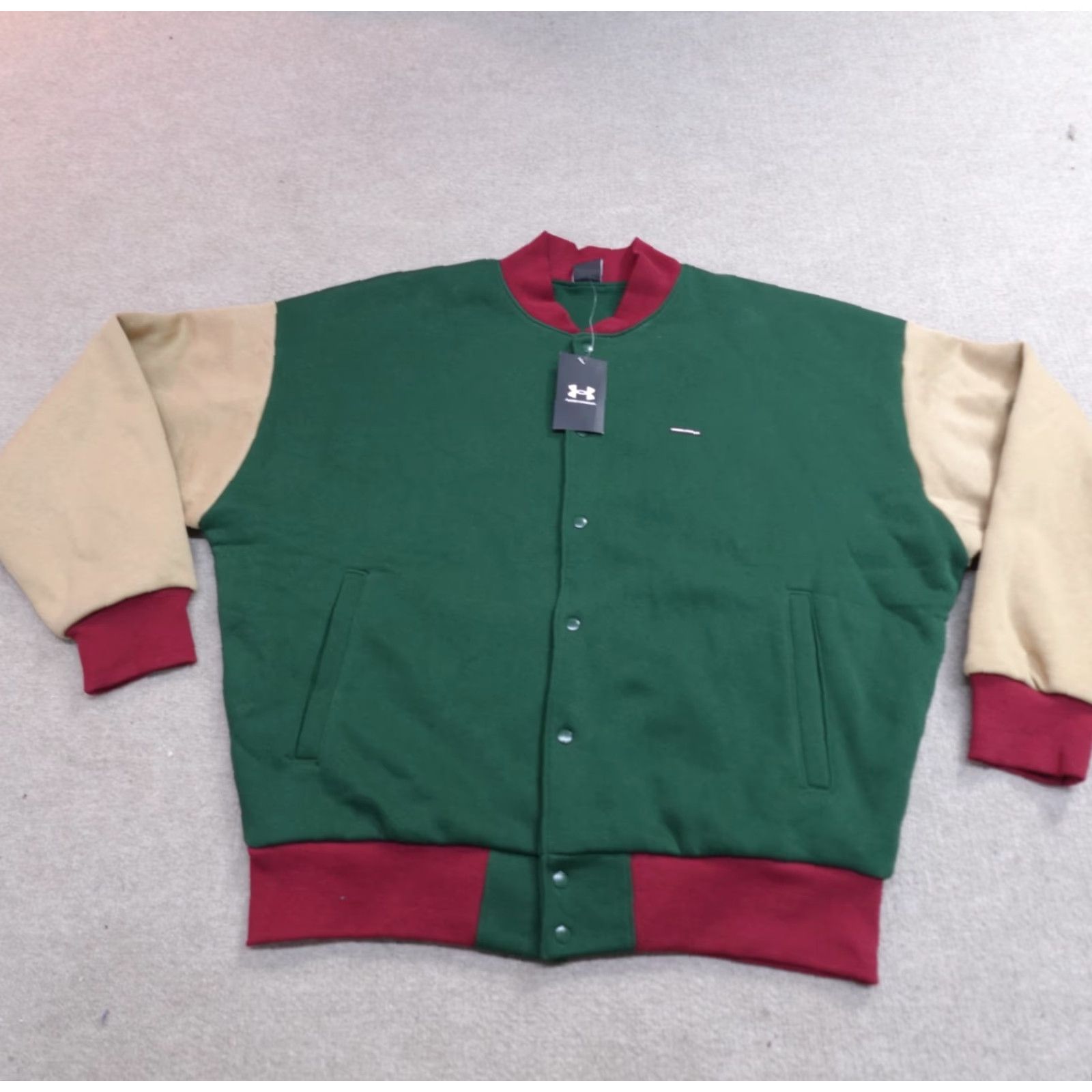 Under Armour Under Armour Jacket L Green Beige Icon Heavyweight Oversized Bomber NEW Mens Size US L / EU 52-54 / 3 - 2 Thumbnail