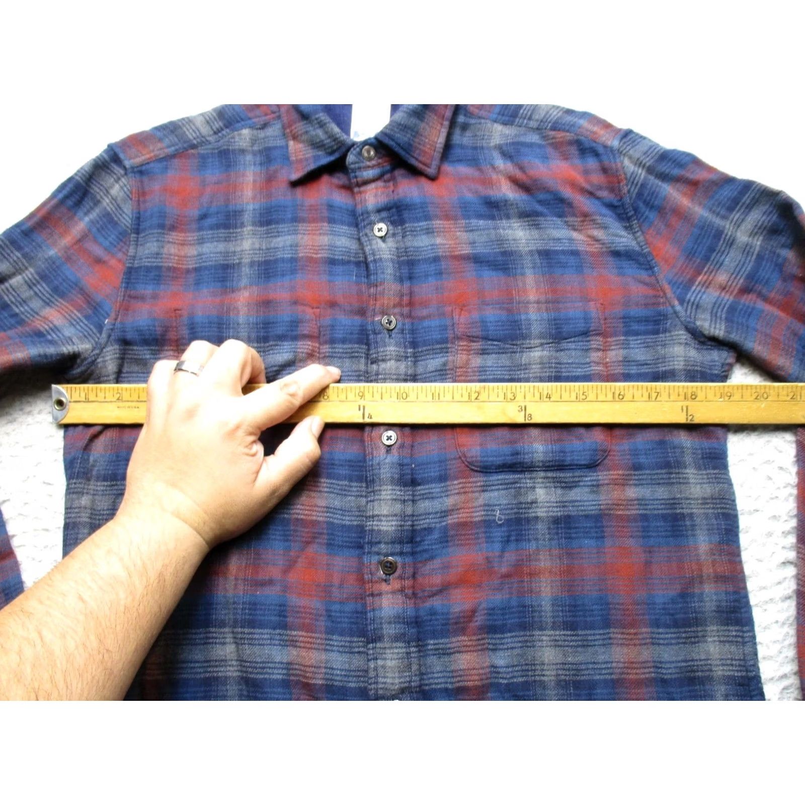 Faherty Faherty Shirt Mens XS Blue Plaid Reversible Flannel Button Front Organic Cotton Size US XS / EU 42 / 0 - 6 Thumbnail
