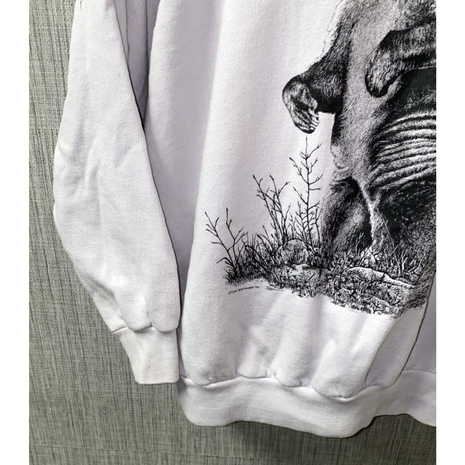 Vintage VINTAGE Sun Sun Sun Sweatshirt Mens 2XL White Fleece Lined Pullover Sweatshirt Size US XXL / EU 58 / 5 - 3 Thumbnail
