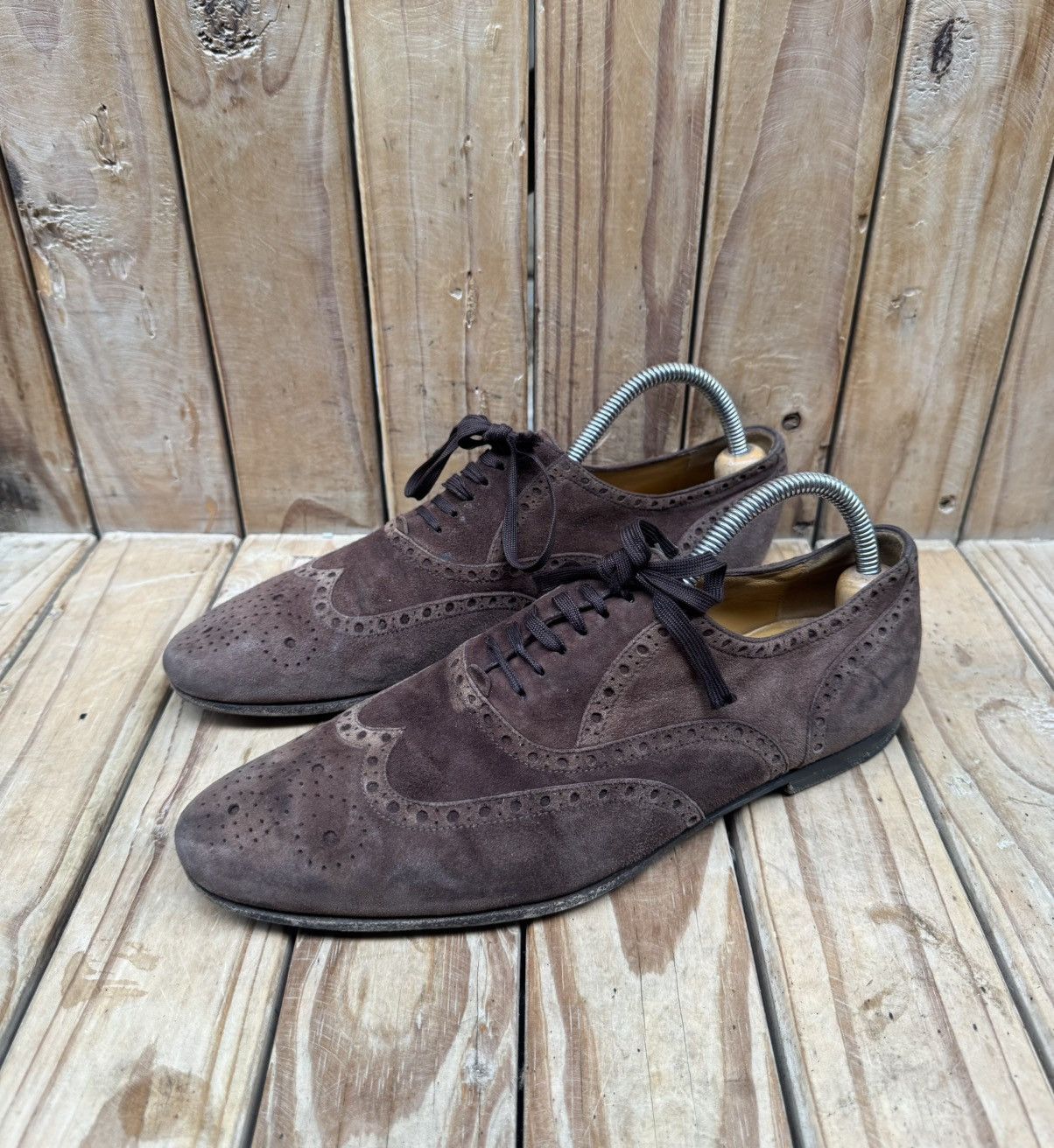 Gucci Gucci Brown Men’s suede leather dress shoes UK 6 E Size US 6.5 / EU 39-40 - 1 Thumbnail
