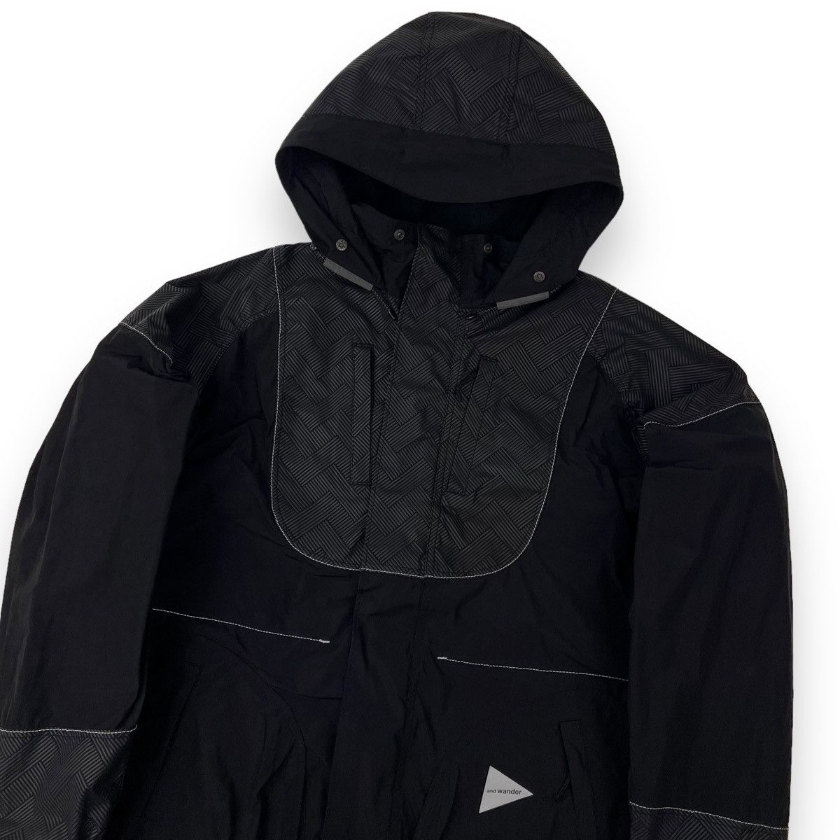 image of And Wander Water Repellent Black Jacket, Men's (Size Large)