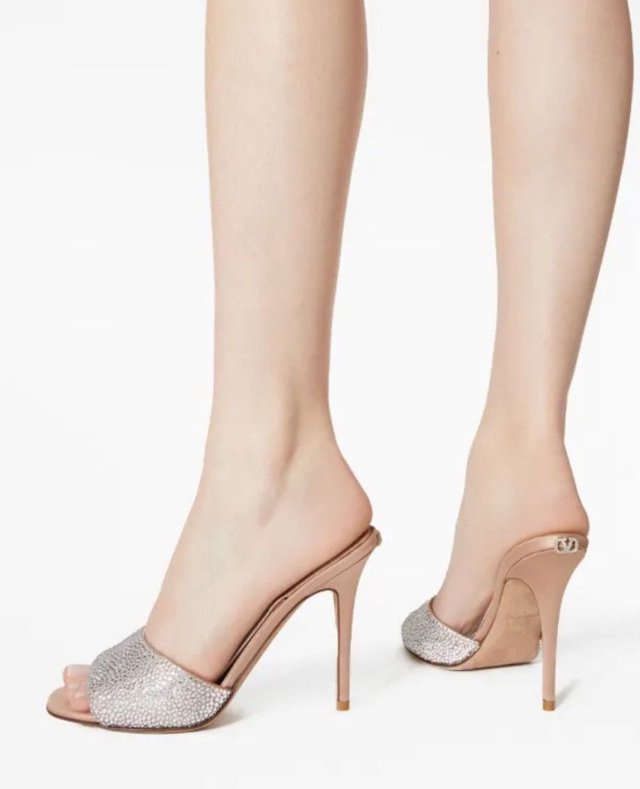 Valentino Valentino Garavani Crystal Satin Stiletto Mules size 38 Size US 8 / IT 38 - 2 Thumbnail