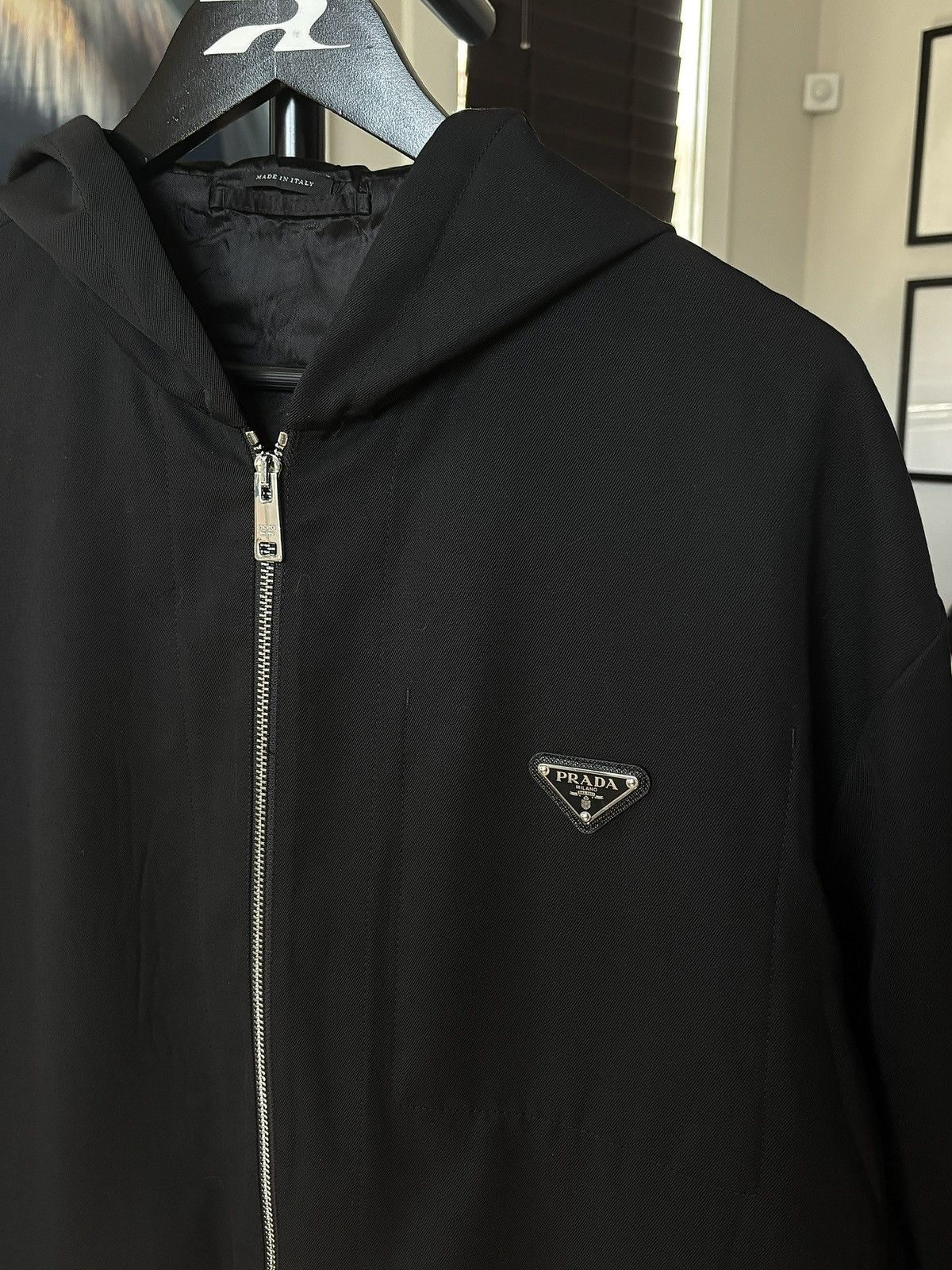 Prada PRADA | TRIANGLE LOGO ZIP HOODIE Size US M / EU 48-50 / 2 - 2 Thumbnail