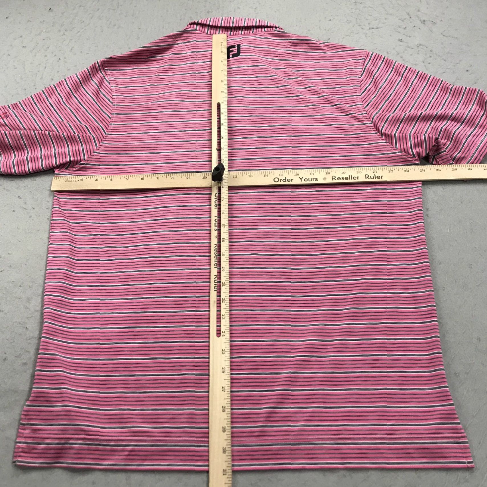 Footjoy FootJoy Polo Shirt Mens Large Pink Striped Logo Golf Shirt Size US L / EU 52-54 / 3 - 6 Thumbnail