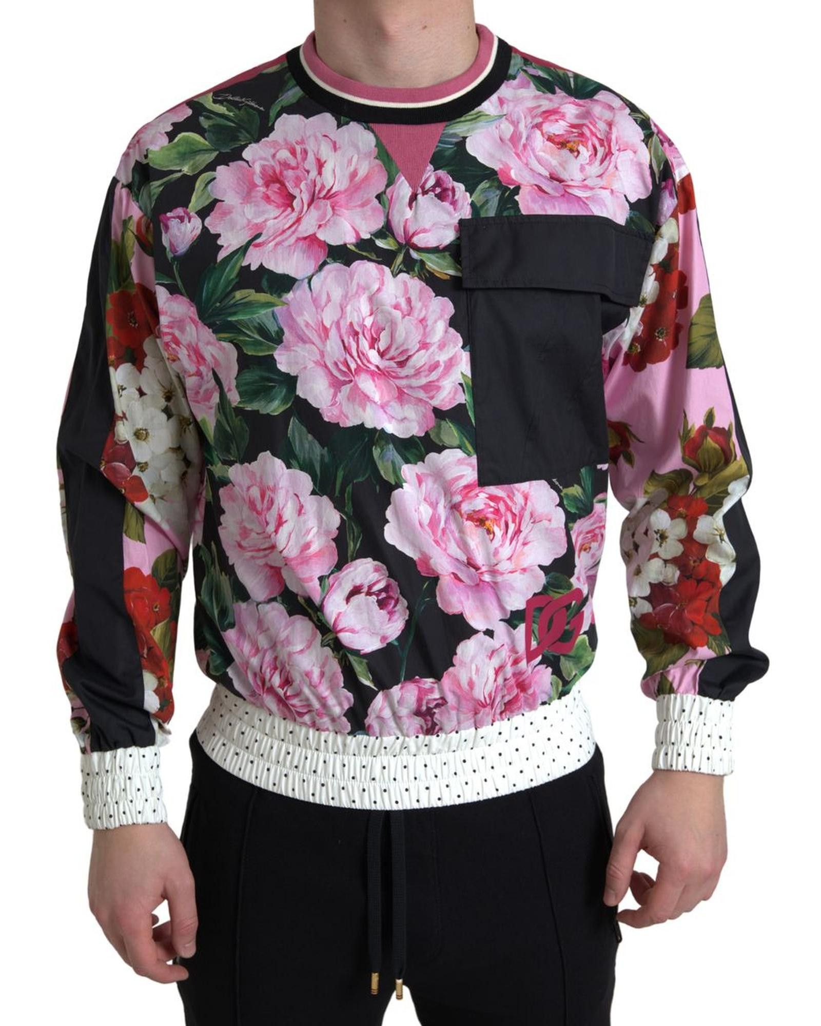 image of Dolce Gabbana Floral Print Crewneck Sweater, Men's (Size Small)