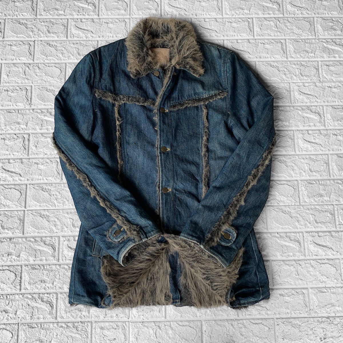 Backbone VINTAGE BACKBONE JAPAN FAUX FUR TRIM BLUE DENIM JACKET Size M / US 6-8 / IT 42-44 - 9 Thumbnail