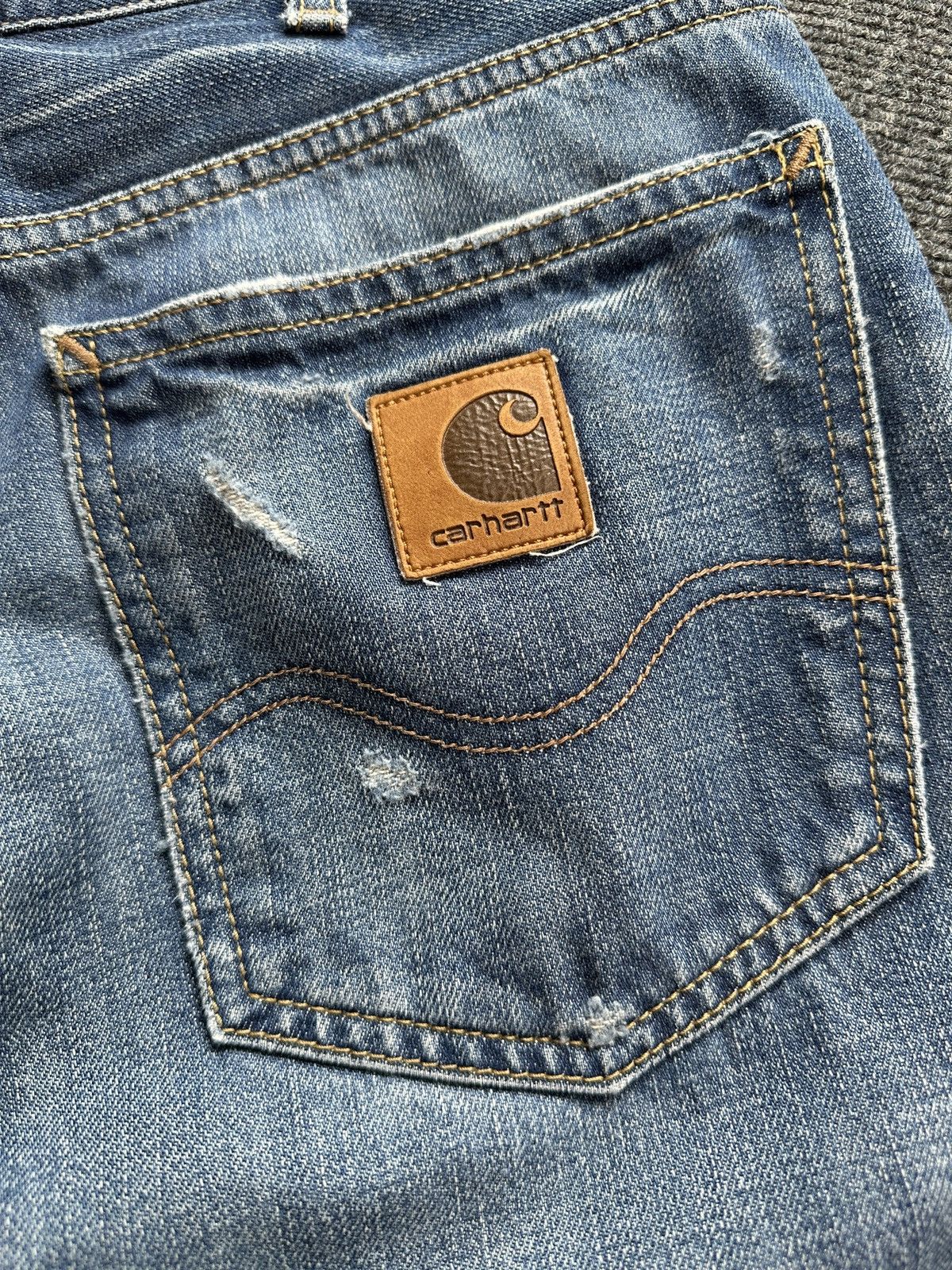 Carhartt Distressed CARHARTT Texas Pants Denim Blue Jeans Size US 29 - 4 Thumbnail