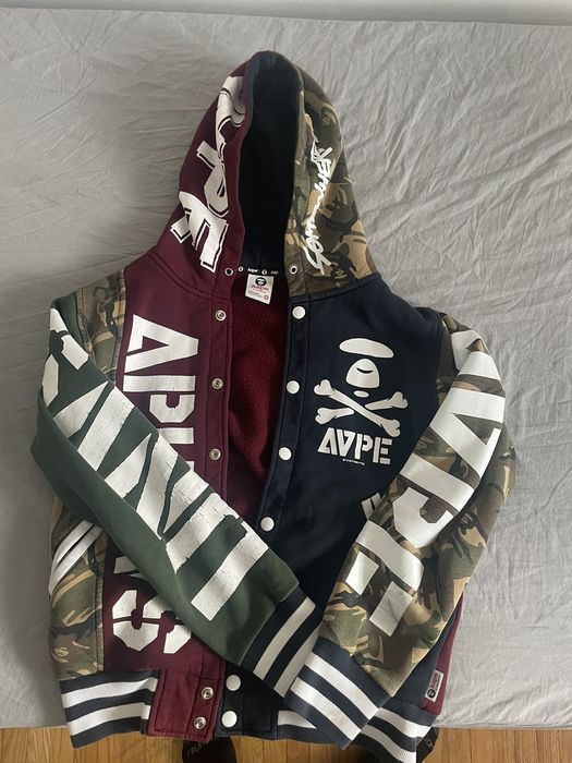 Aape Bape multi coloured button hoodie | Grailed