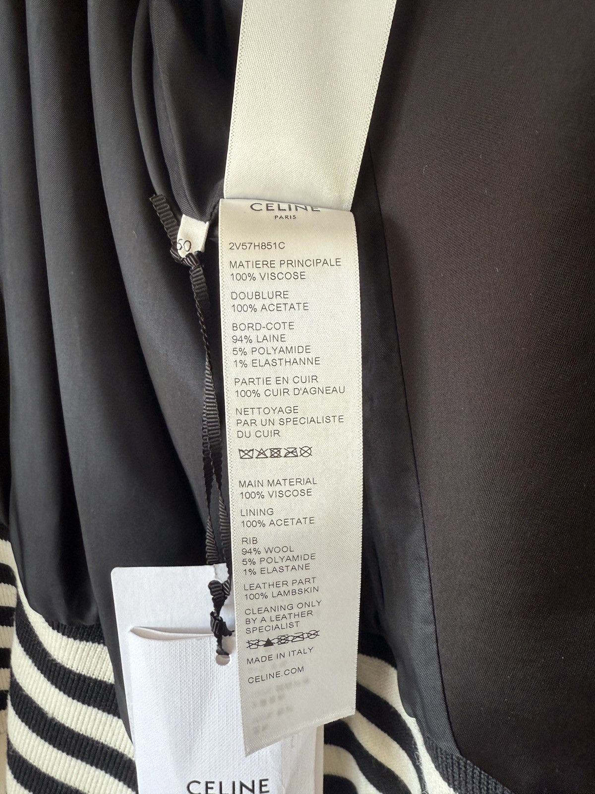 Celine × Hedi Slimane Celine Teddy Bomber Silk Studded Leather Palm Tree Size US M / EU 48-50 / 2 - 8 Thumbnail