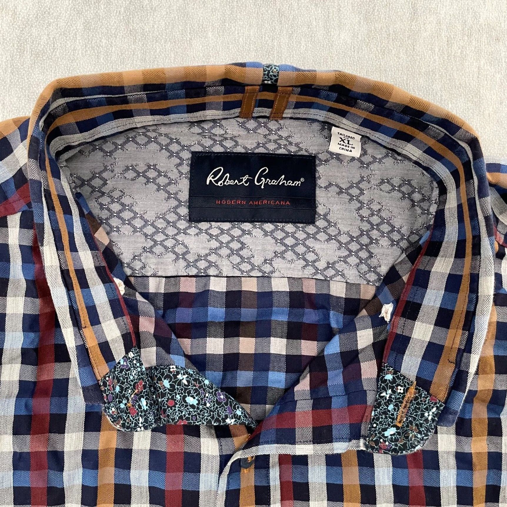 Robert Graham Robert Graham Shirt XL Multicolor Check Long Sleeve Classic Fit Modern Mens Size US XL / EU 56 / 4 - 7 Thumbnail