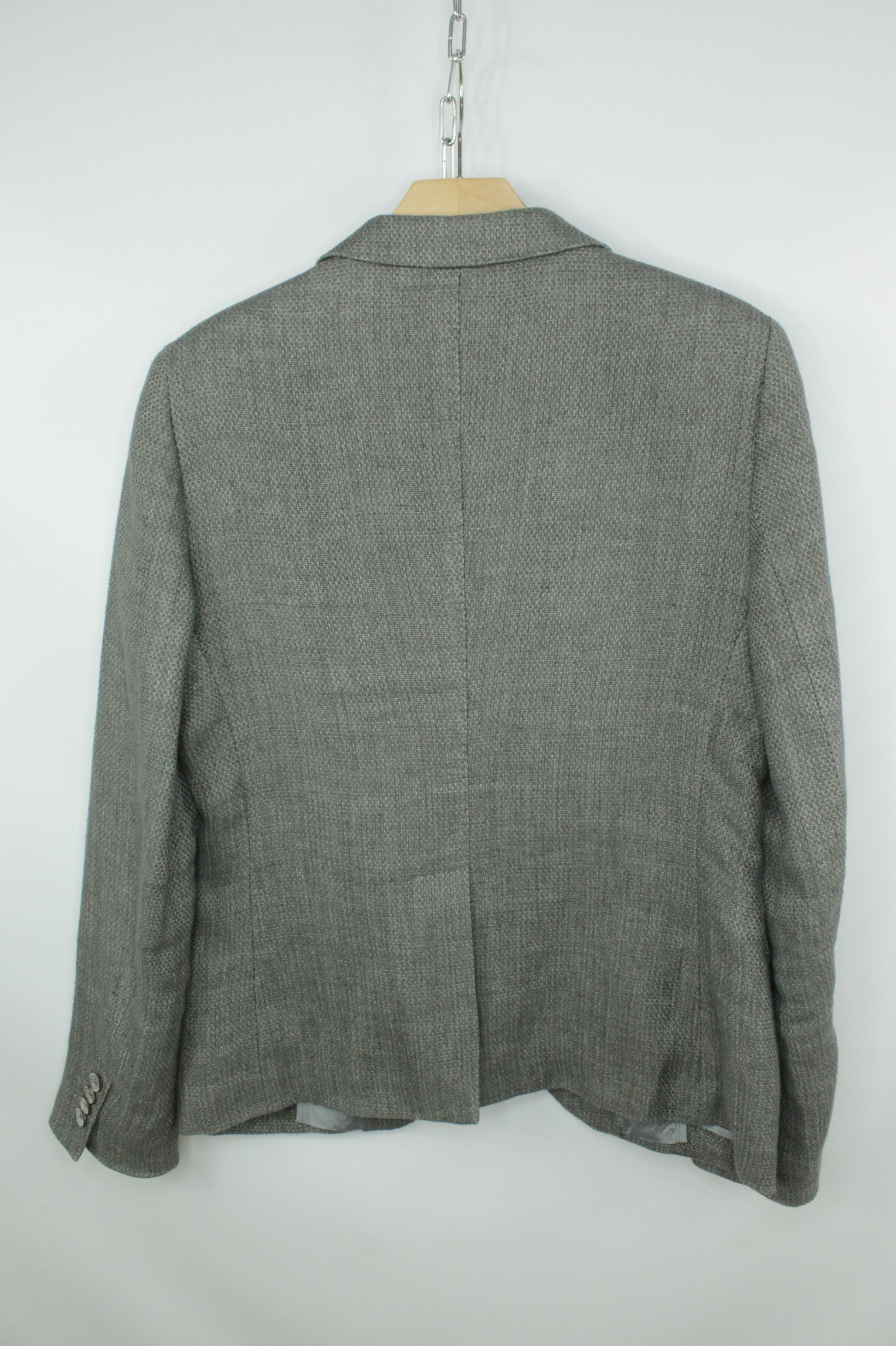 Tagliatore Tagliatore Women's Gray Linen Slim Fit Blazer Jacket Size M / US 6-8 / IT 42-44 - 6 Thumbnail