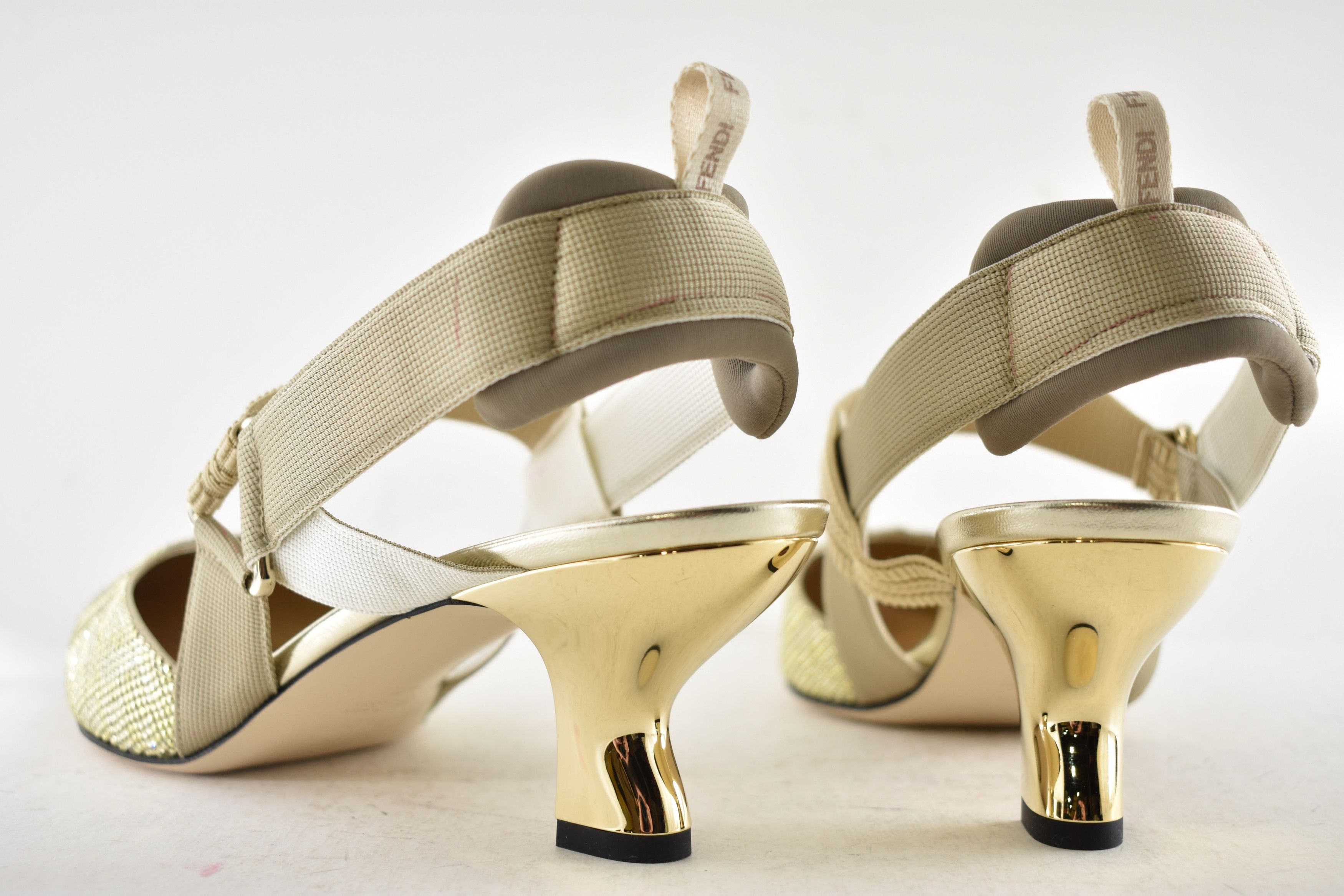 Fendi Colibri 55mm Strass Crystal FF Logo Slingback Heel Pump 42 Size US 12 / IT 42 - 15 Thumbnail