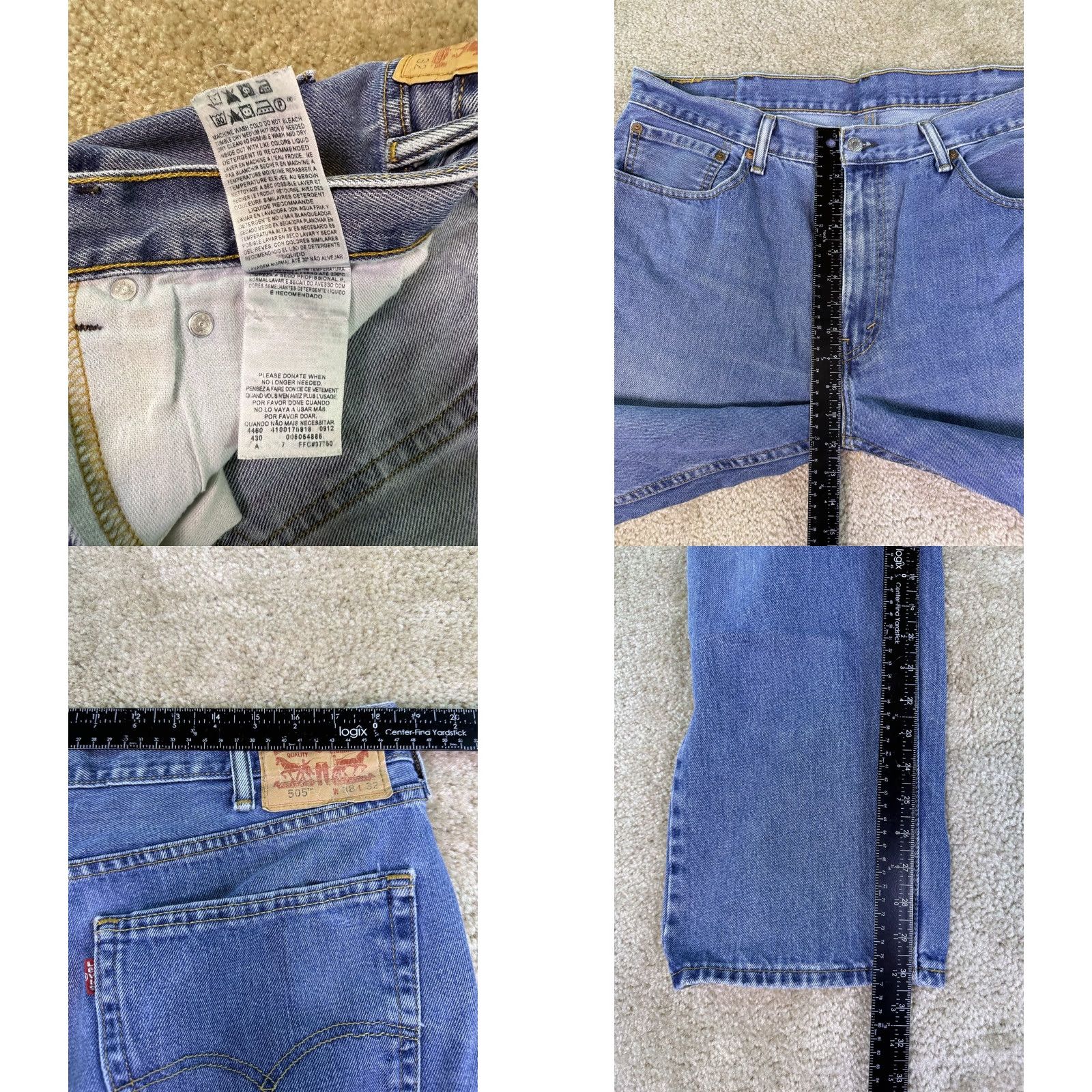 Levi's VINTAGE Levi's 505 Jeans Men's Regular Straight Fit Blue Medium Wash 38x30 Y2K Size US 38 / EU 54 - 8 Thumbnail