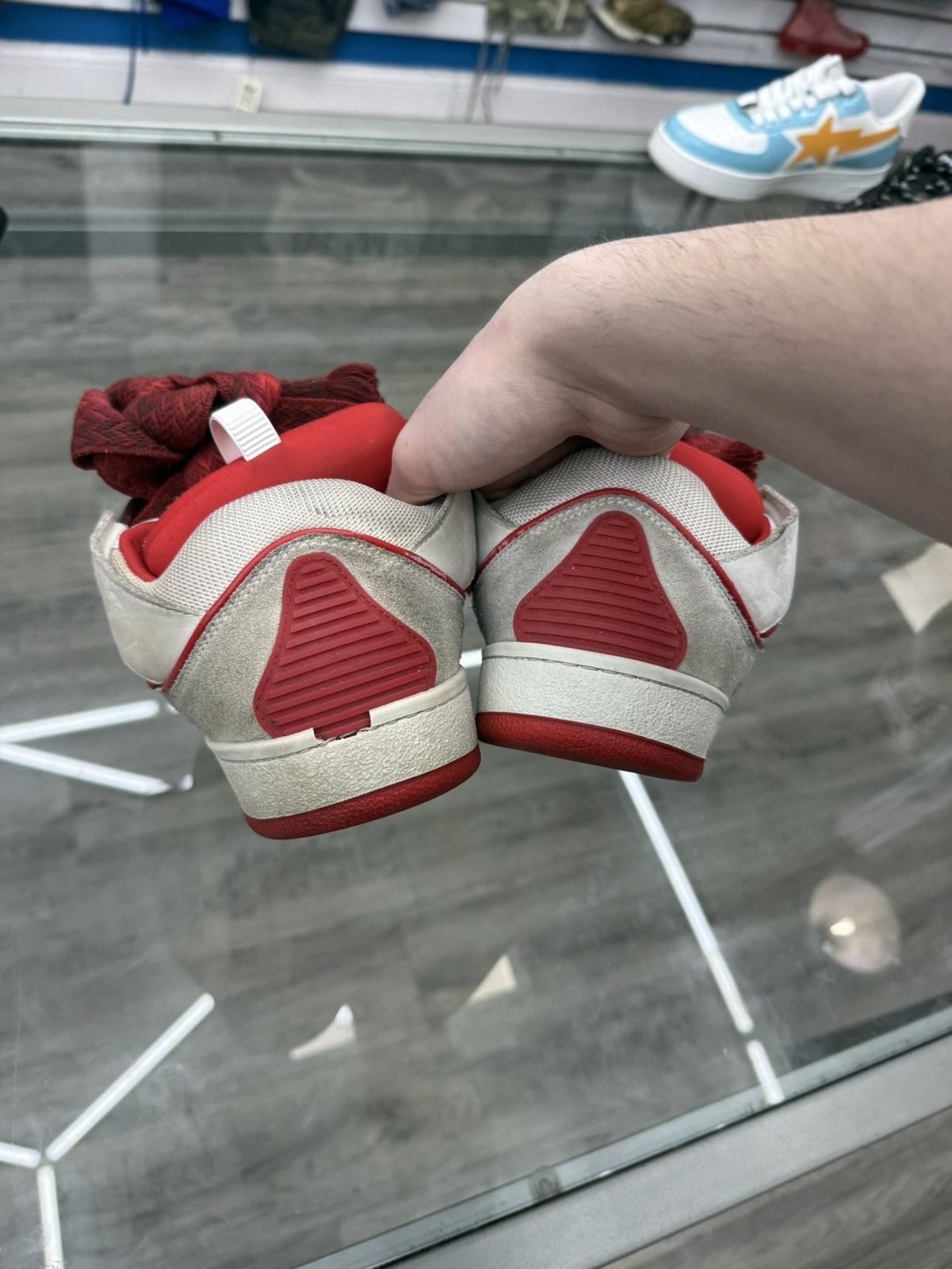 Lanvin Lanvin Curb Sneakers - White / Red Size US 10 / EU 43 - 5 Thumbnail