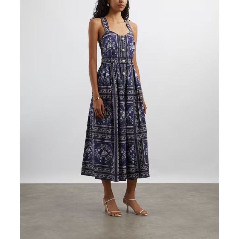 Hunter Bell Hunter Bell Bon Voyage Cleo Dress nautical print size 12 Size XL / US 12-14 / IT 48-50 - 18 Thumbnail