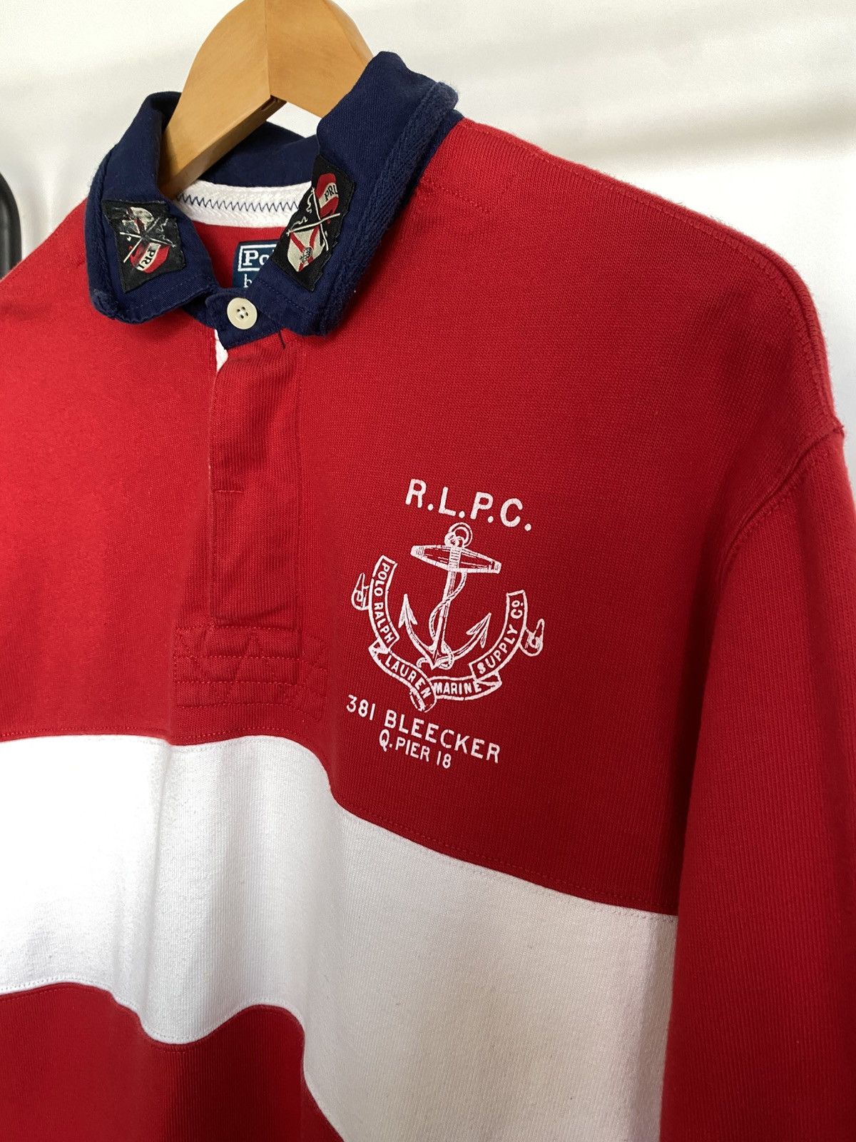 Designer × Polo Ralph Lauren × Vintage Vintage Rugby Polo Ralph Lauren Marine Supply C.O Size US L / EU 52-54 / 3 - 2 Thumbnail