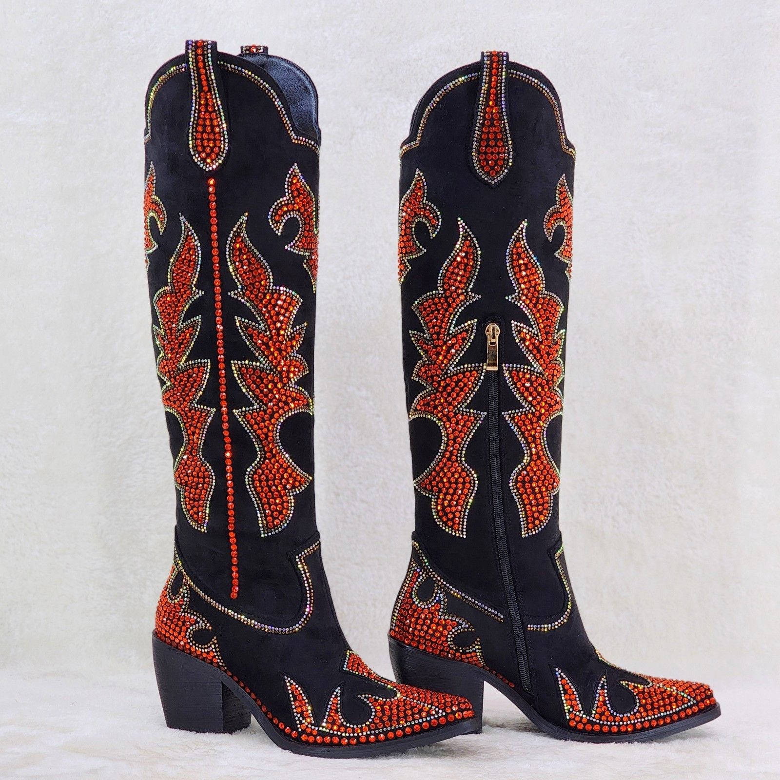 Other Harley Girl Country Western Cowgirl Knee Boots Rhinestones B Size US 12 / IT 42 - 3 Thumbnail