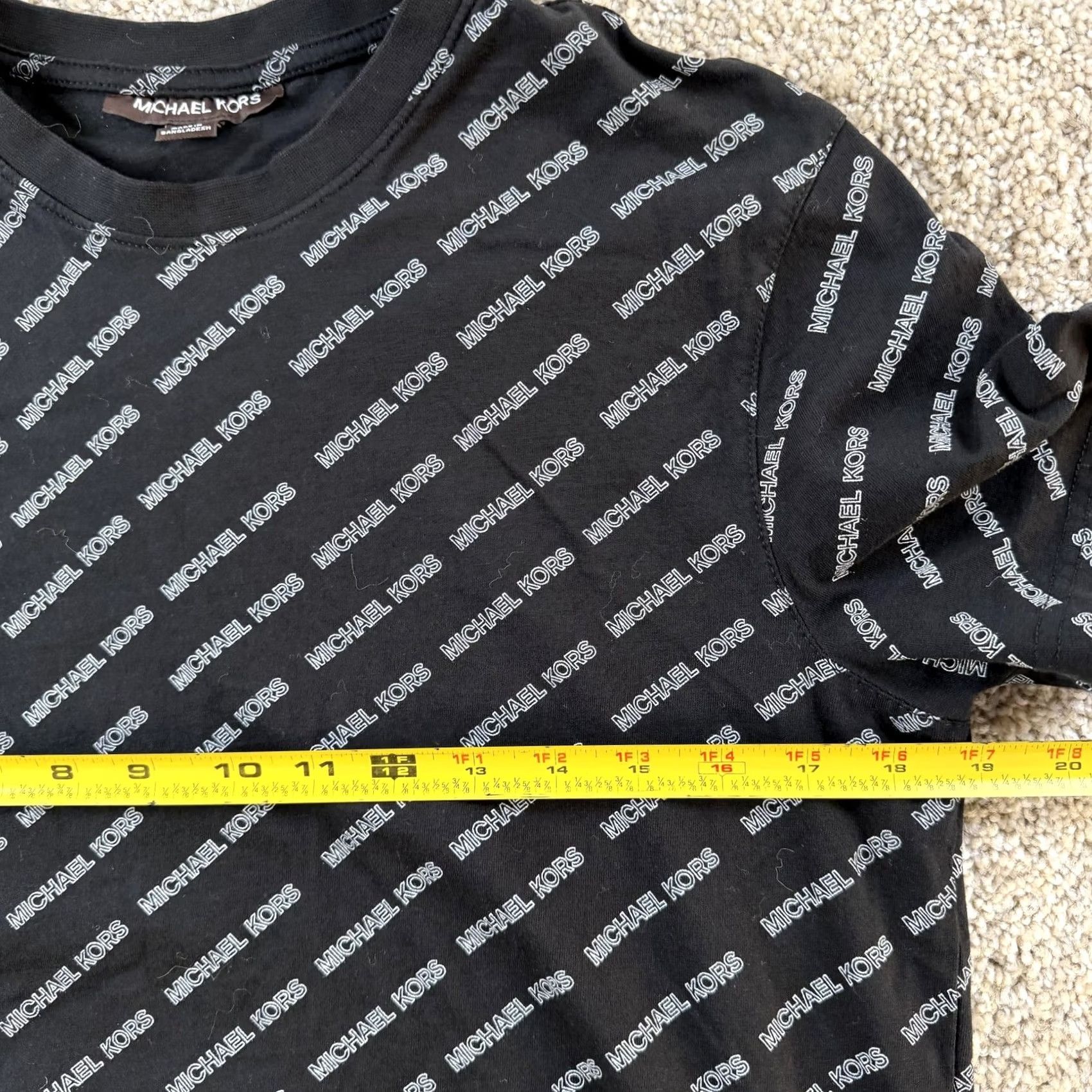 Michael Kors Michael Kors Shirt Mens Medium Black Allover Designer Logo Graphic Tee T-Shirt Size US M / EU 48-50 / 2 - 5 Thumbnail