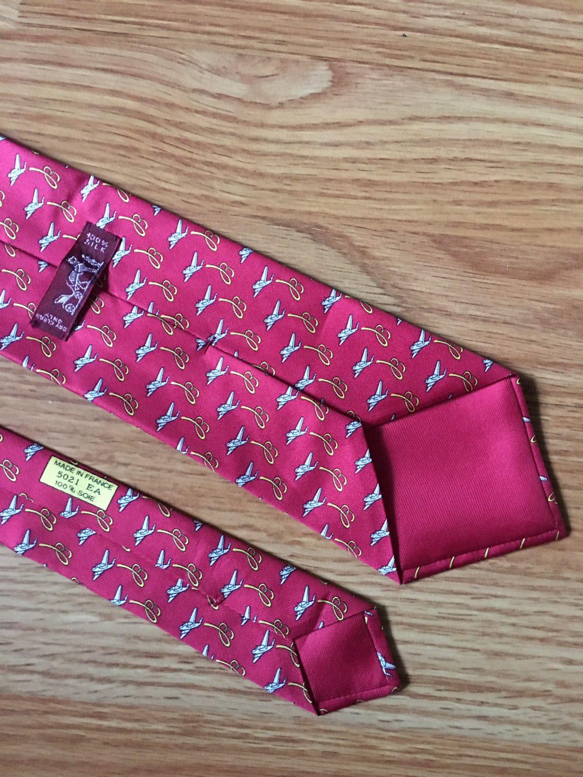 Hermes HERMES Paris Breitling RARE 5021 EA Silk Mens Tie Size ONE SIZE - 4 Thumbnail