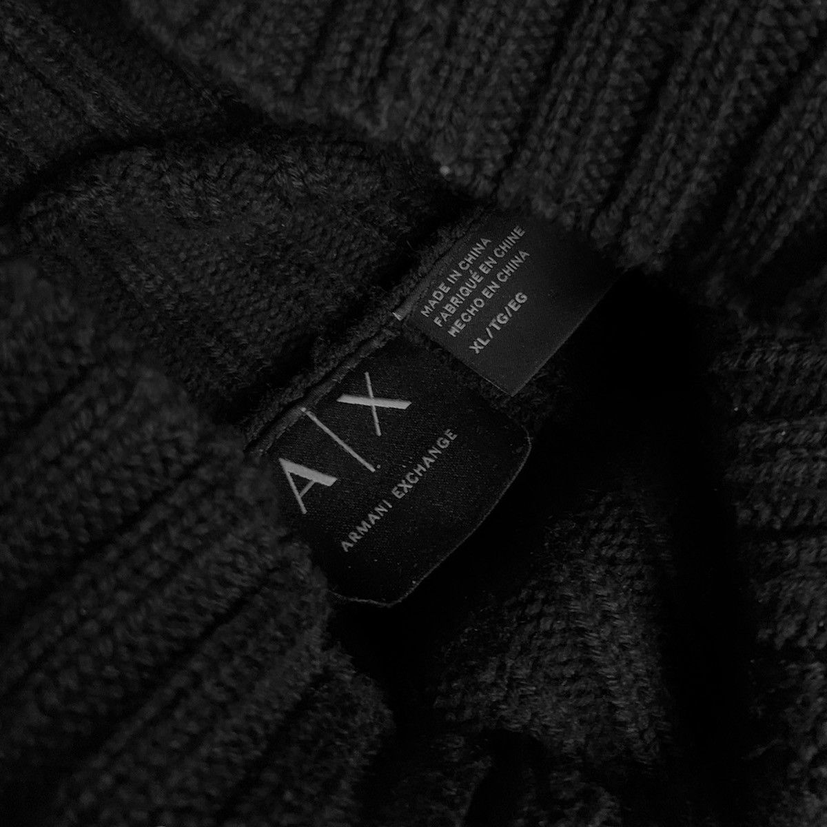 Giorgio Armani 🧿wool/cotton ribbed cable knit turtleneck sweater black Size US XL / EU 56 / 4 - 4 Thumbnail