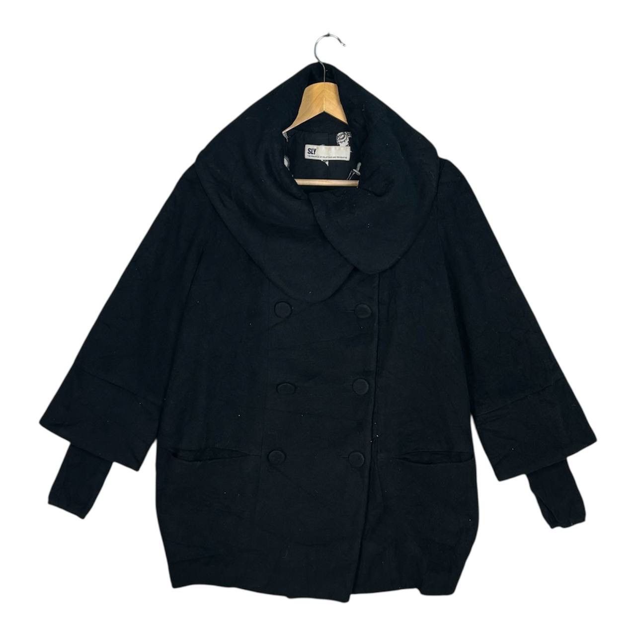 SLY FINAL DROP! SLY Wool Black Peacoat Jacket Size US M / EU 48-50 / 2 - 1 Thumbnail
