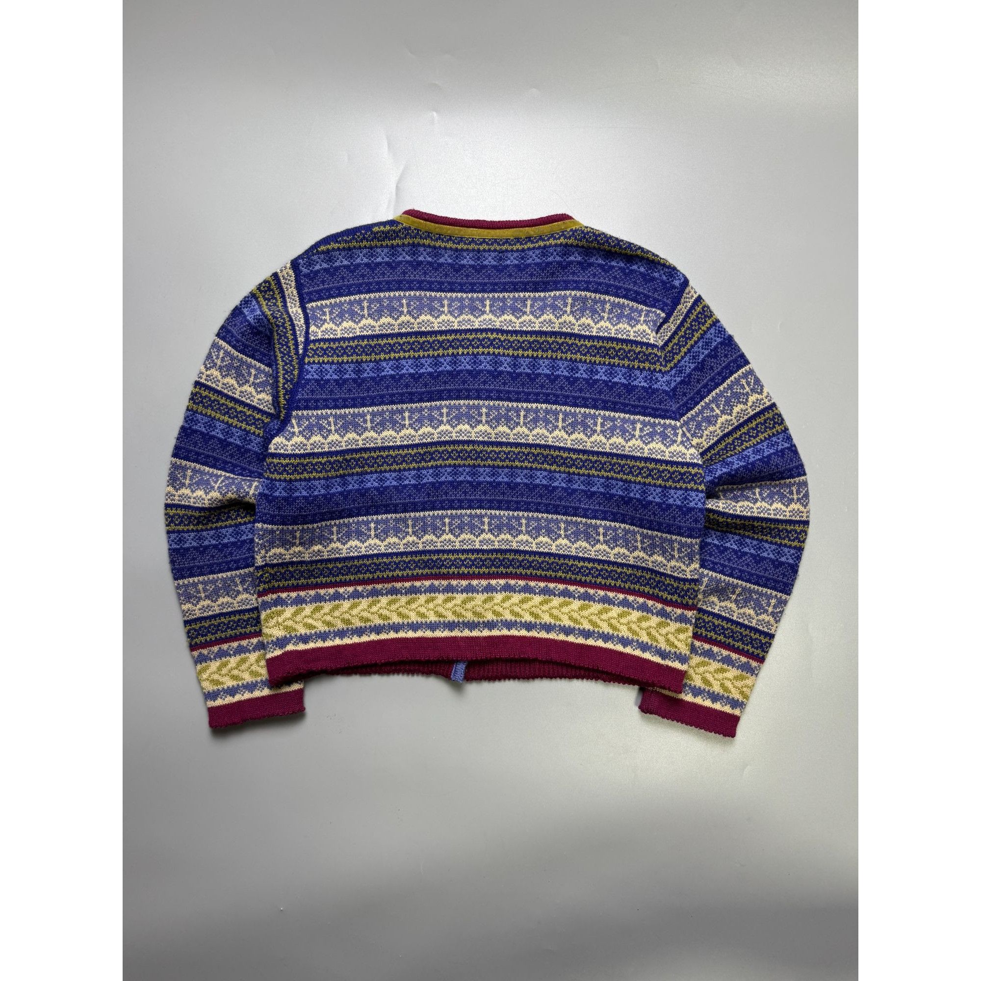 Other Oleana Multicolour Knit Boat Neck Cardigan (Y1114) Size S / US 4 / IT 40 - 7 Thumbnail
