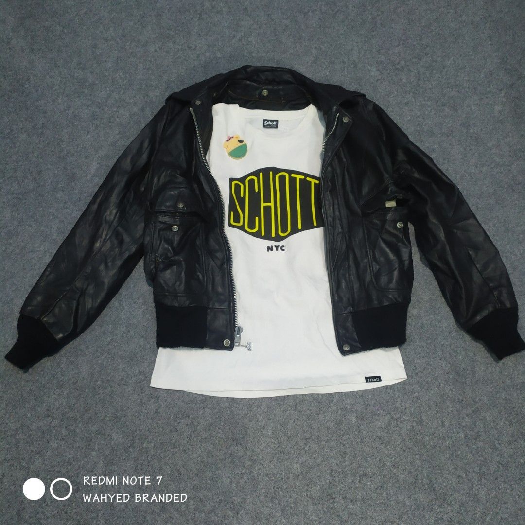 💥Top Gun💥Vintage schott type G1 leather jacket military